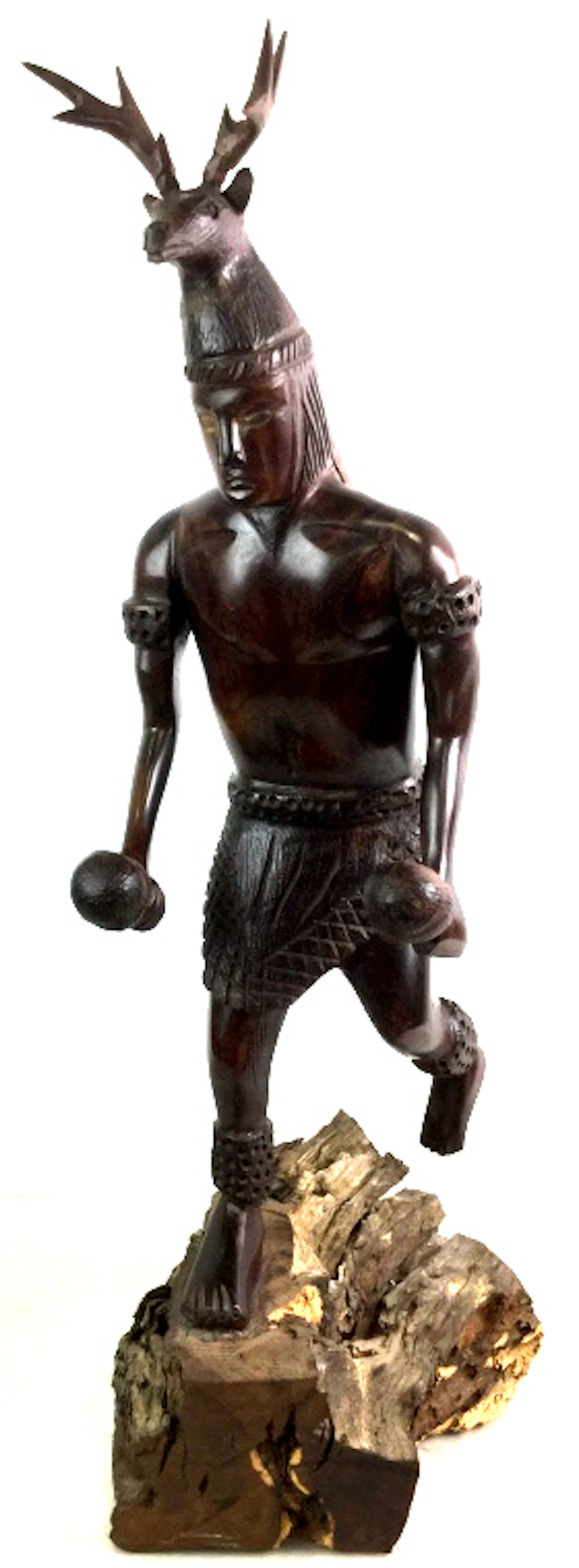 Hand Carved Ironwood Deer Dancer Sculpture
