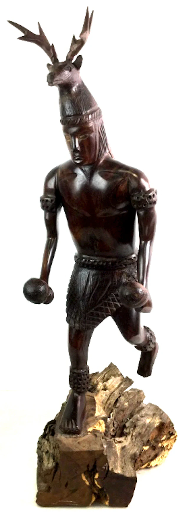 Hand Carved Ironwood Deer Dancer Sculpture