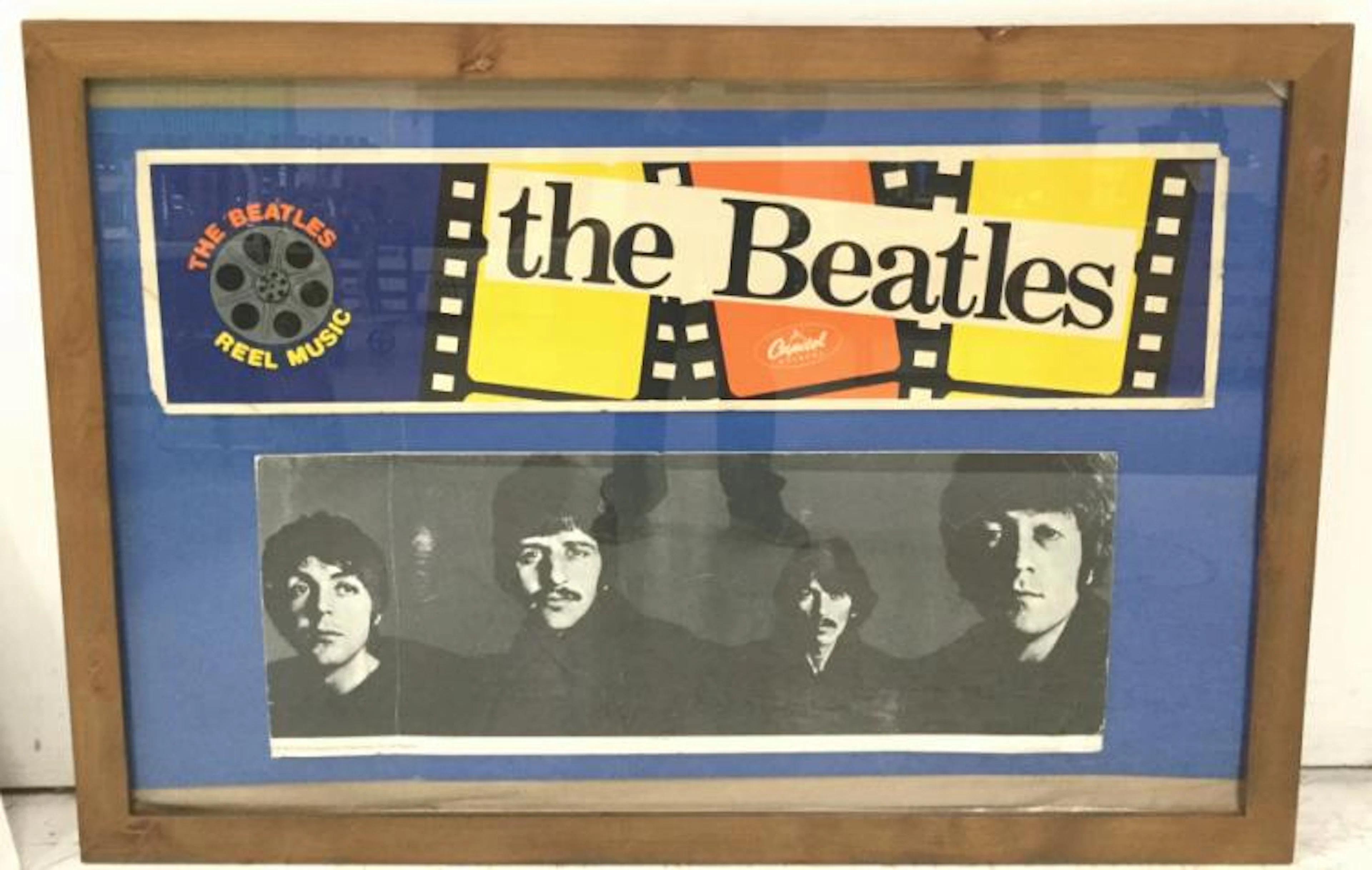 Framed Vintage Beatles/capitol Records Posters