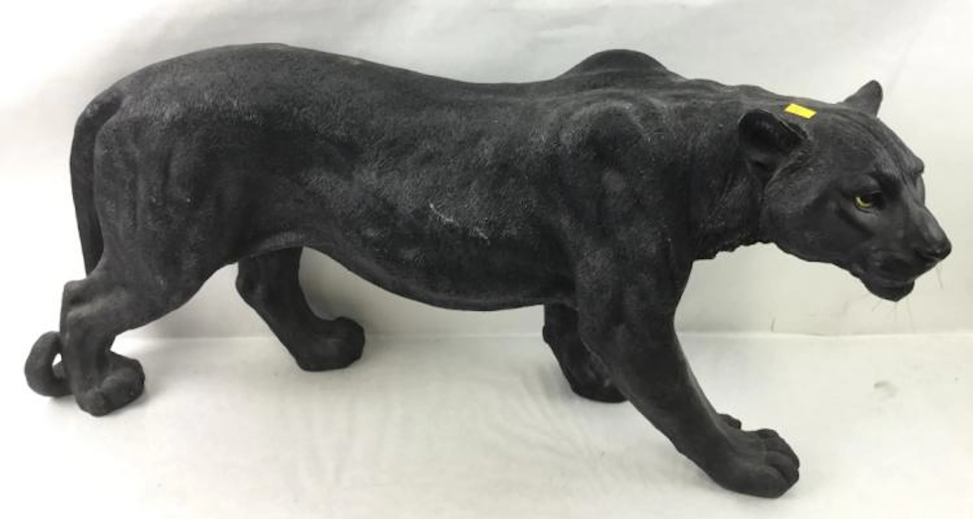 Large Black Panther Resin Sculpture