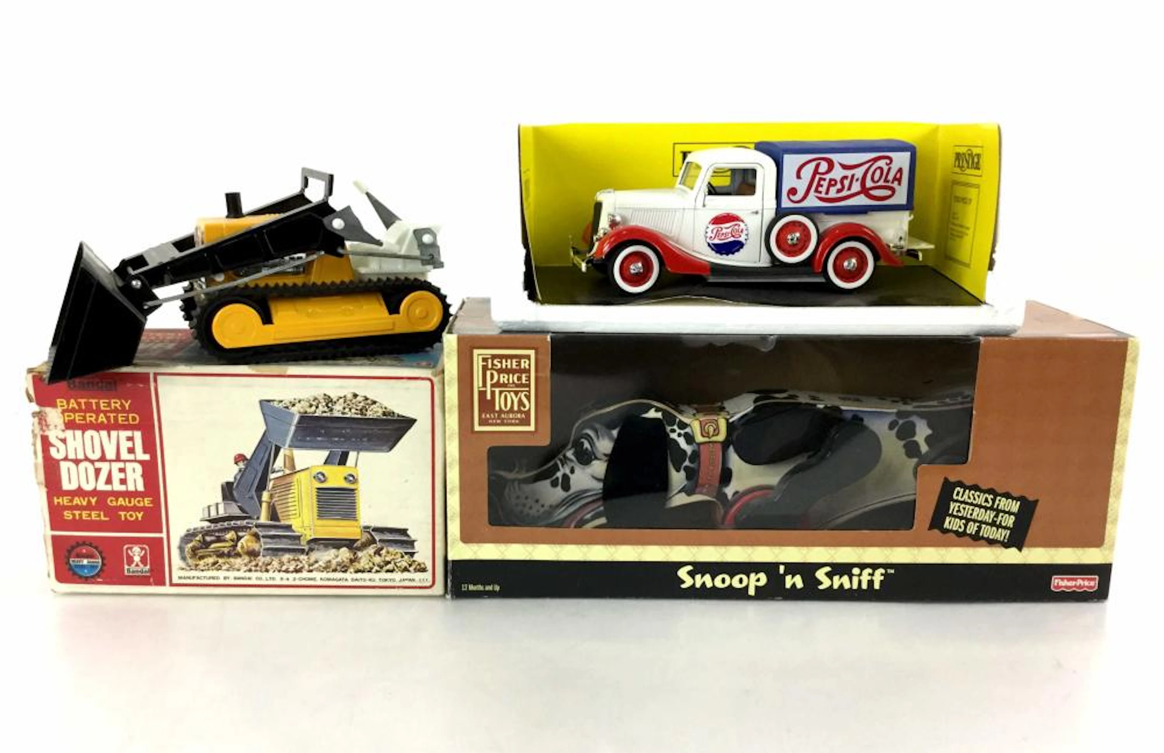 Vintage Bandai Shovel Dozer, Prestige Ford Pickup