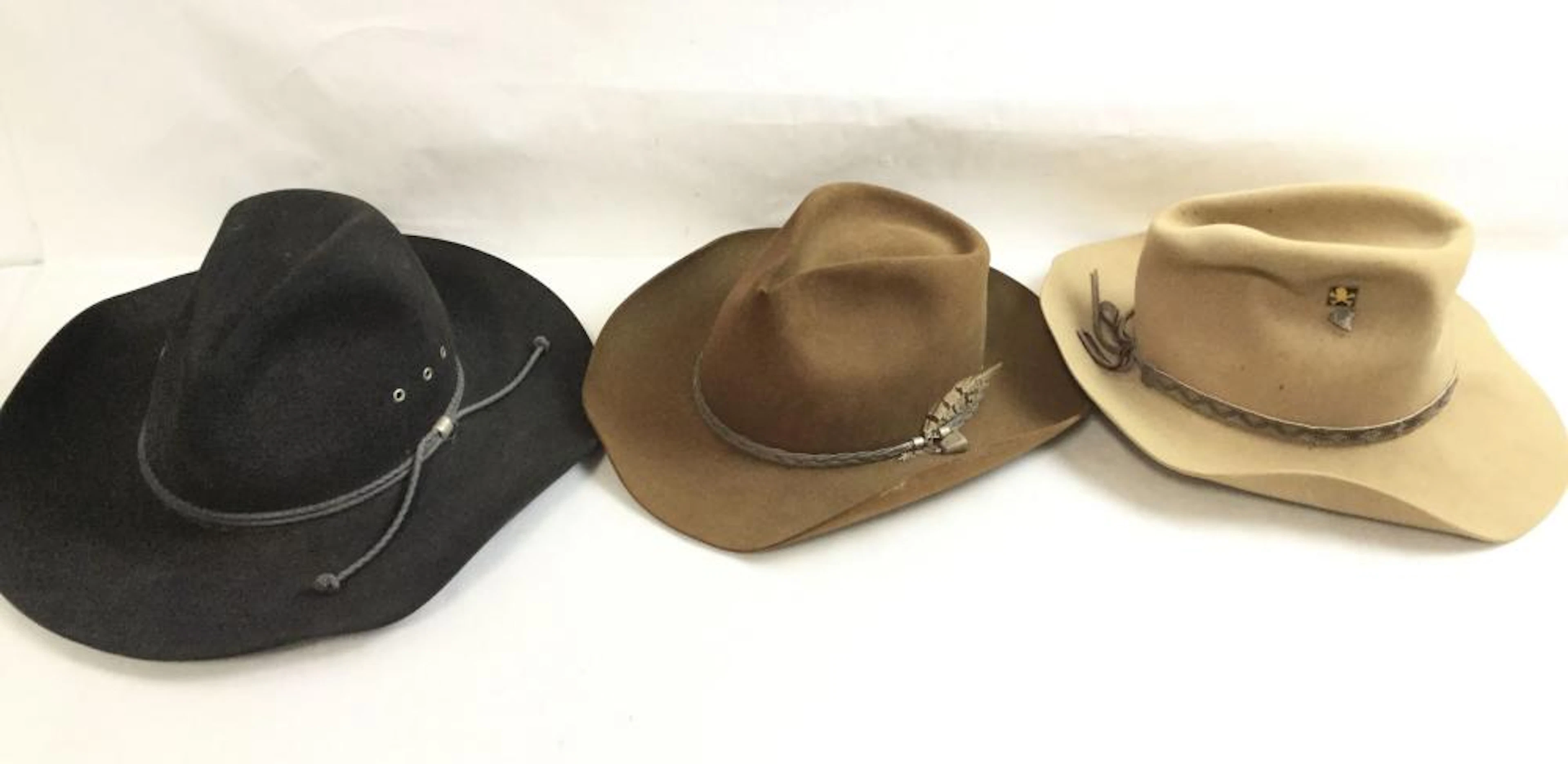 (3) Stetson & Dynafelt Cowboy Hats