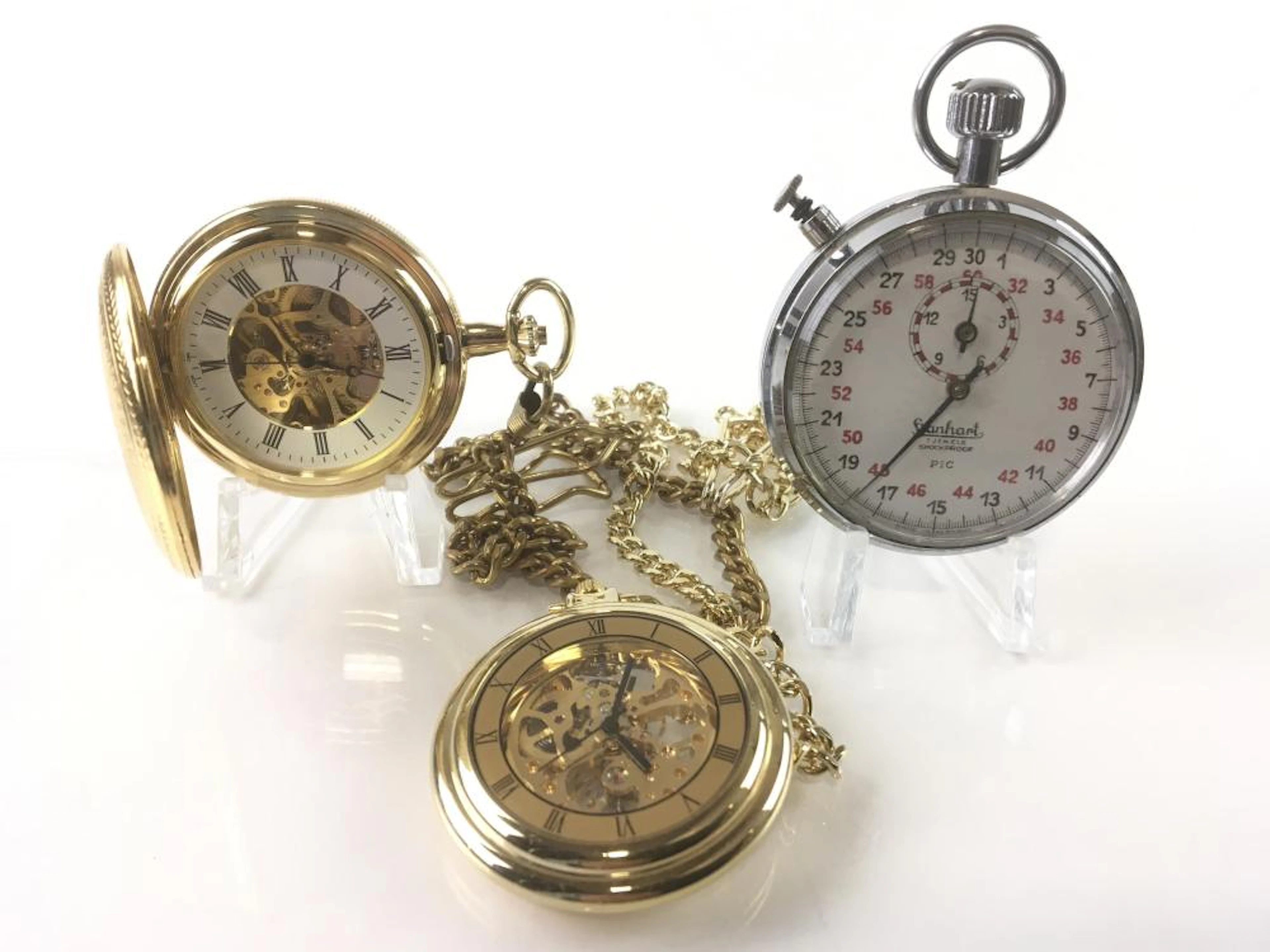 Vintage Hanhart 7 Jewel Stopwatch & (2) Pocket