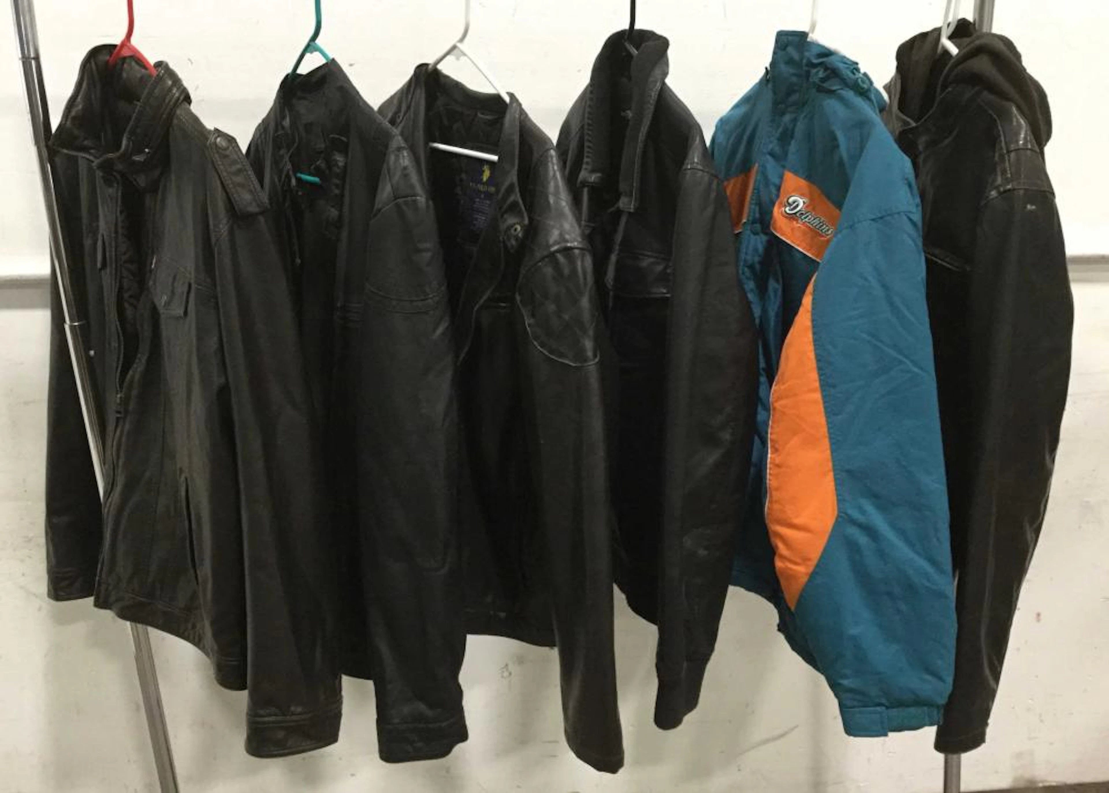 (6) Assorted Leather & Miami Dolphins Jackets