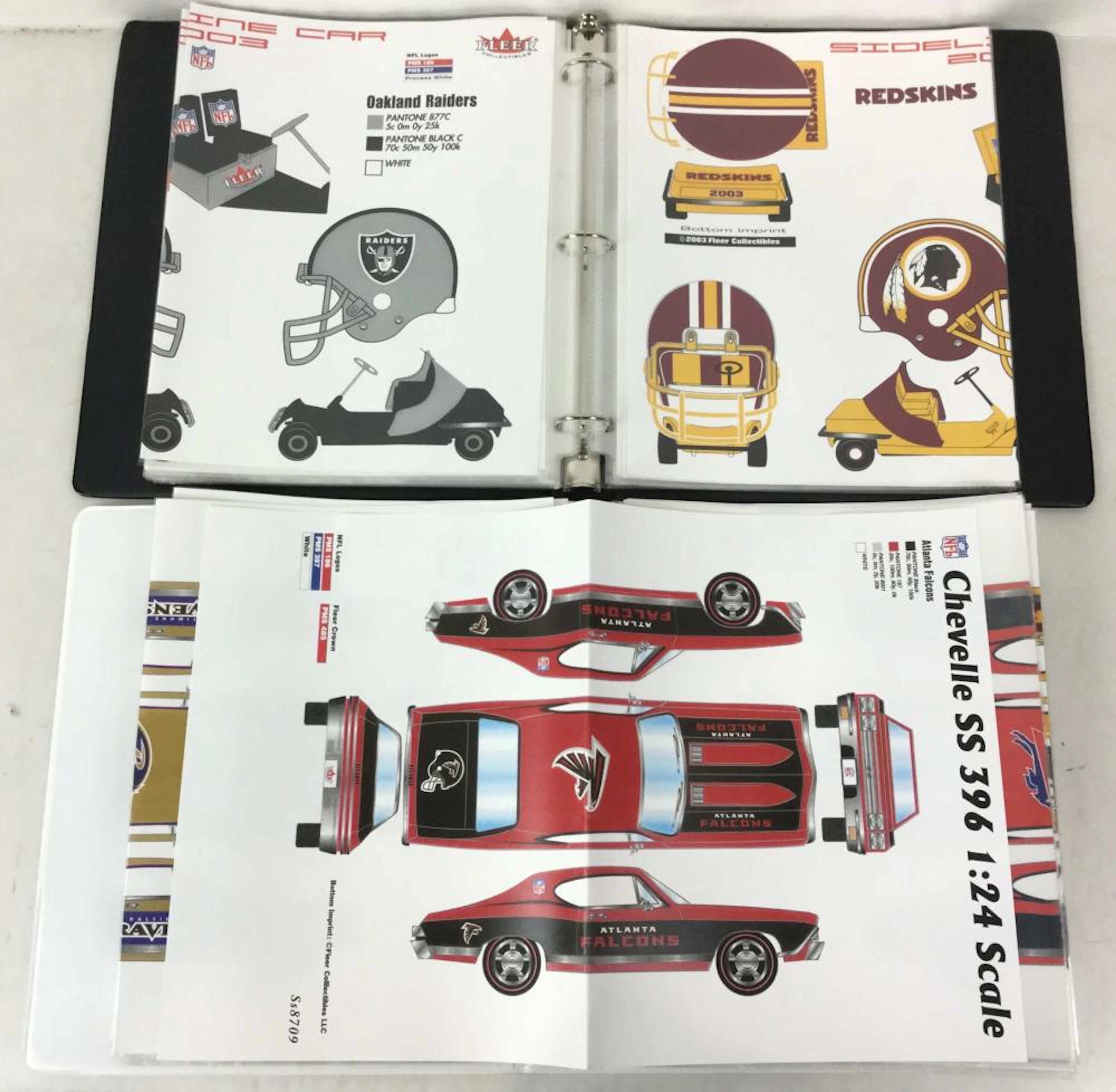 NFL Die-cast Prototype Concept Art Sheets