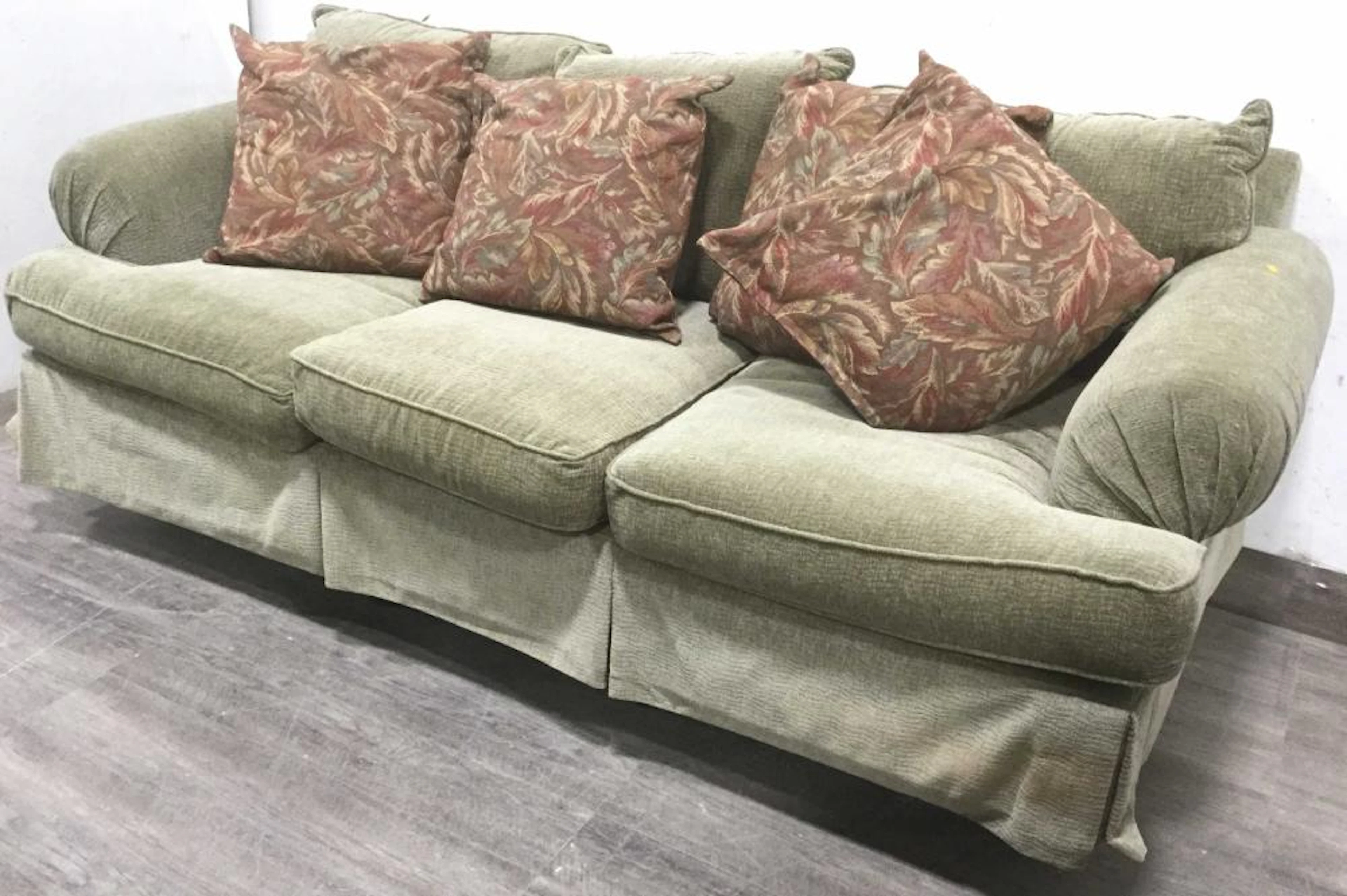 Bauhaus USA Skirted Sofa In Chenille Textile