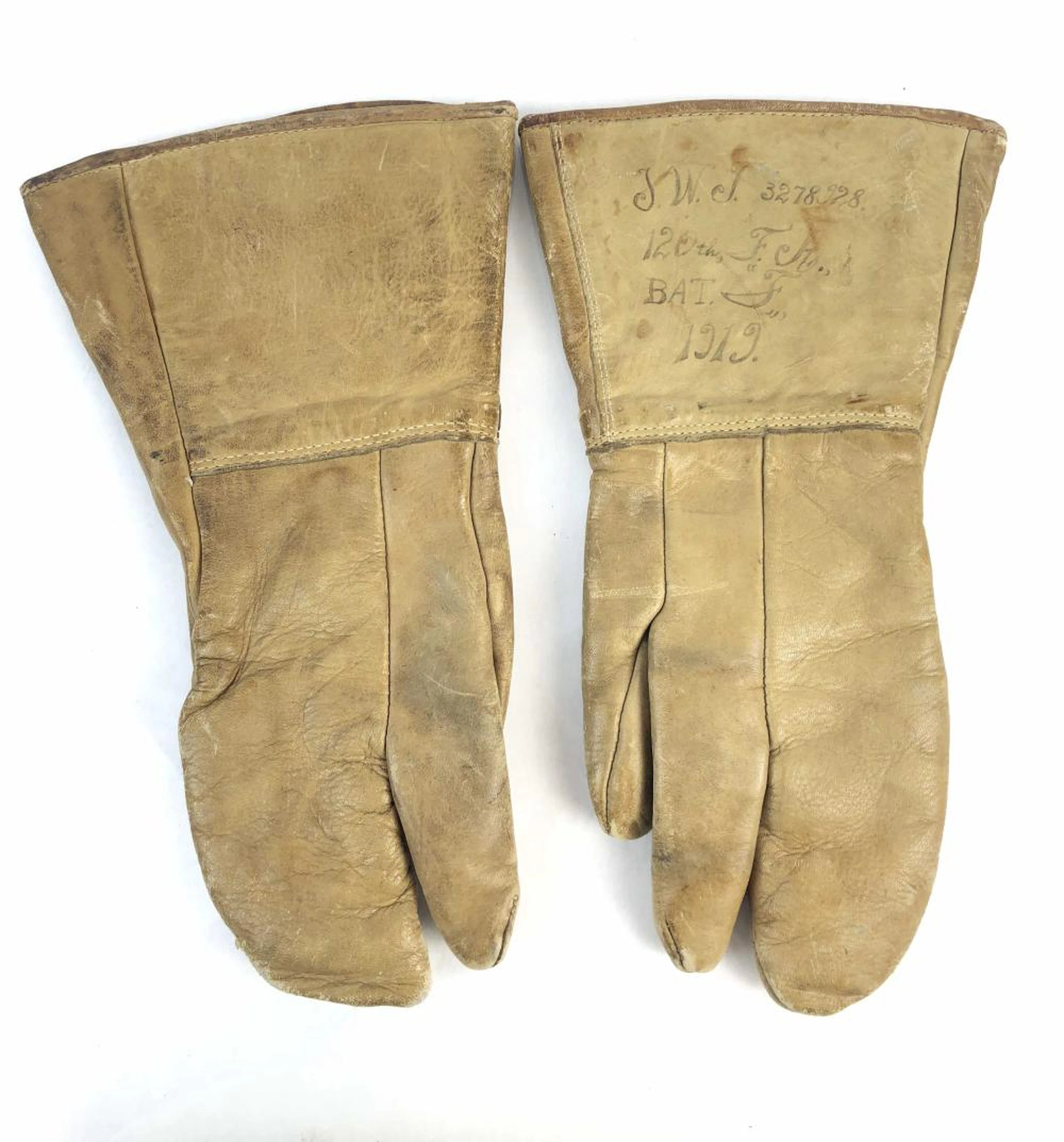 Antique 1919 Leather Riding Gauntlets