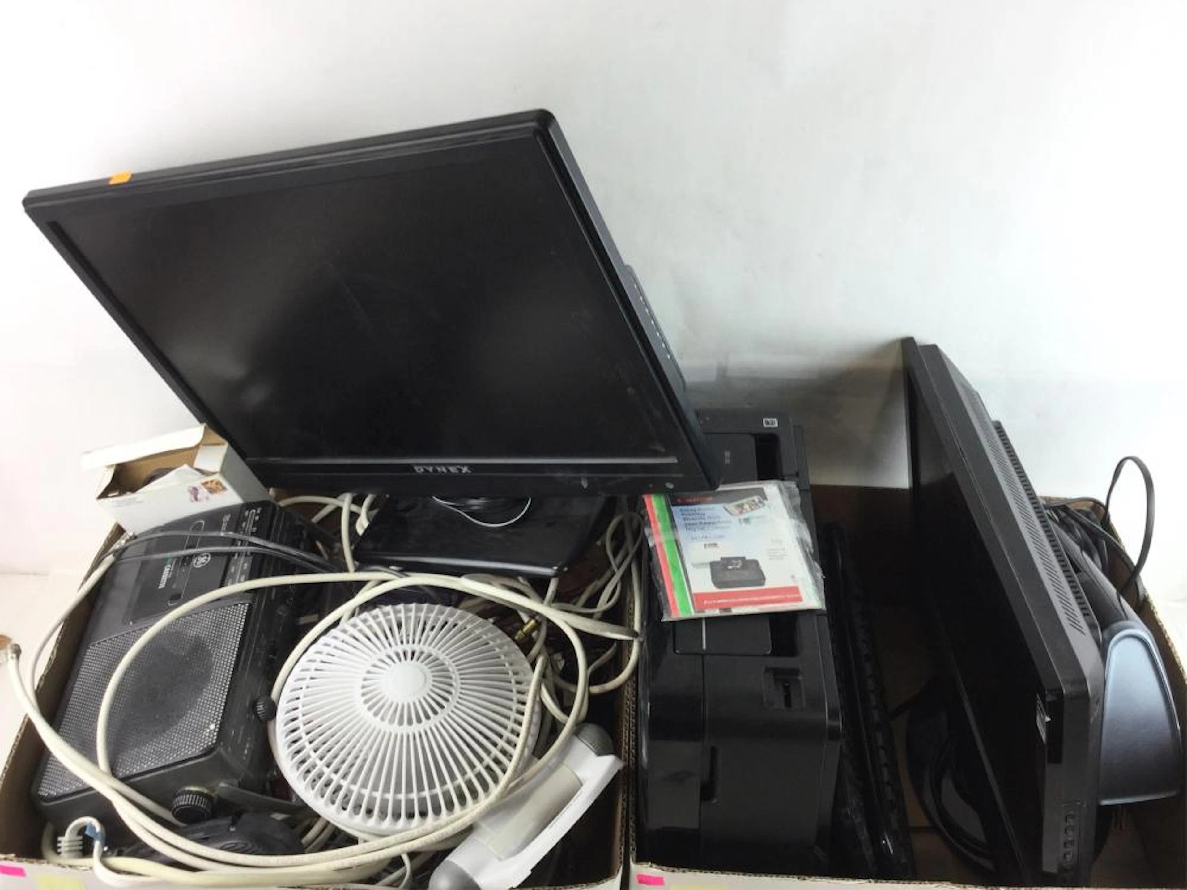 19in & 22in TV W/ Printer, Cables & More