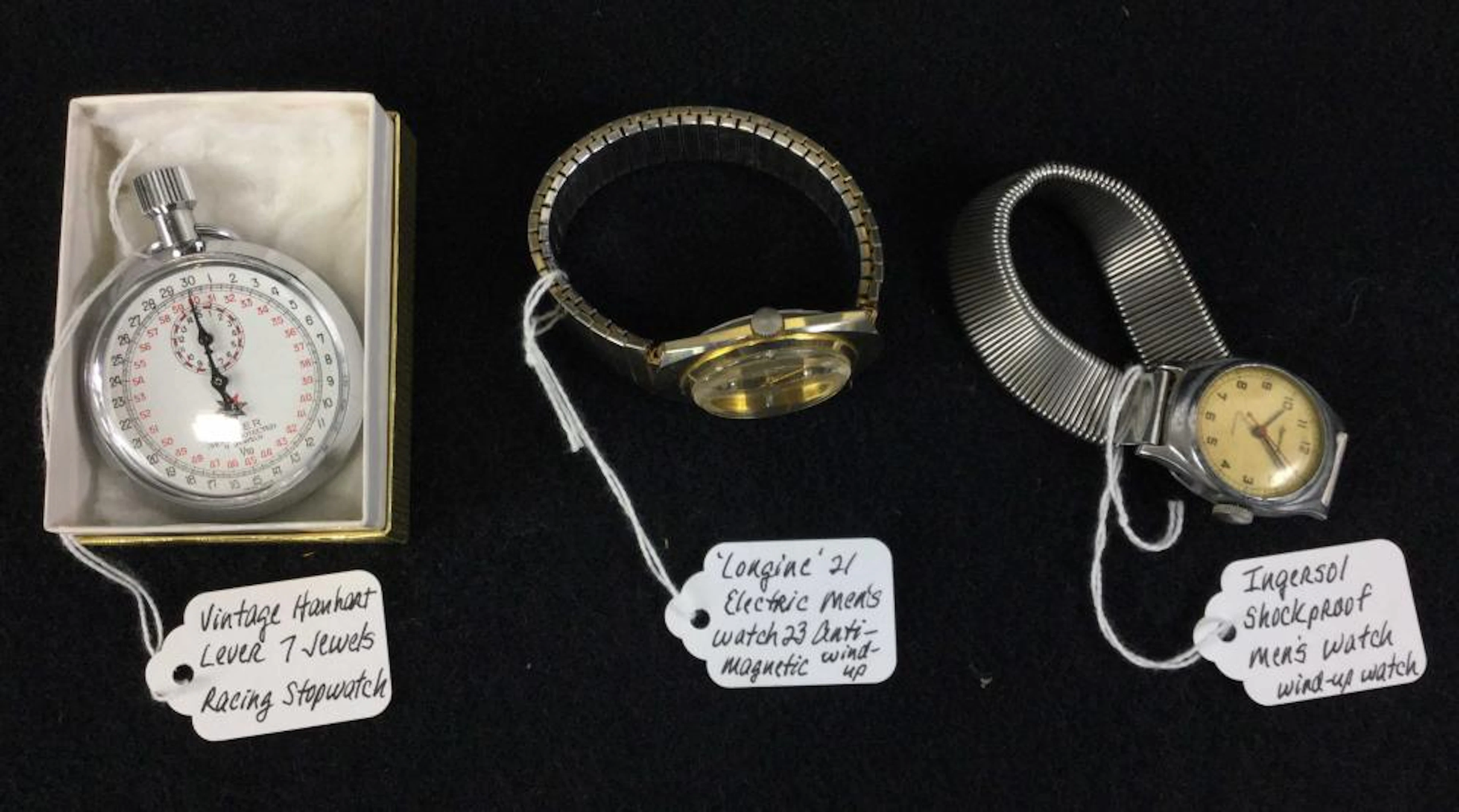 (3) Hanhart Stopwatch, Ingersoll & Longines Watches