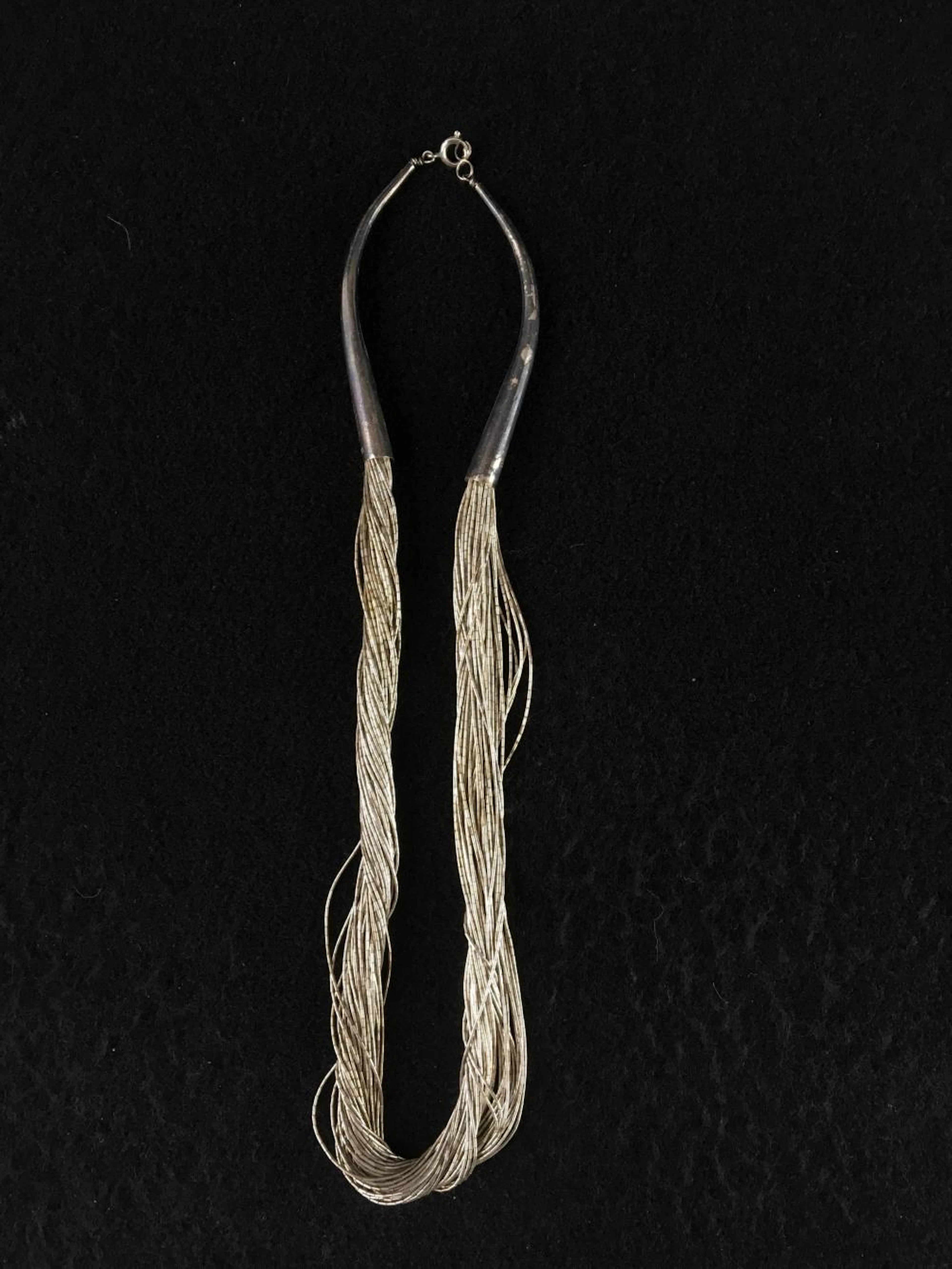 Native American Sterling Liquid Silver Necklace