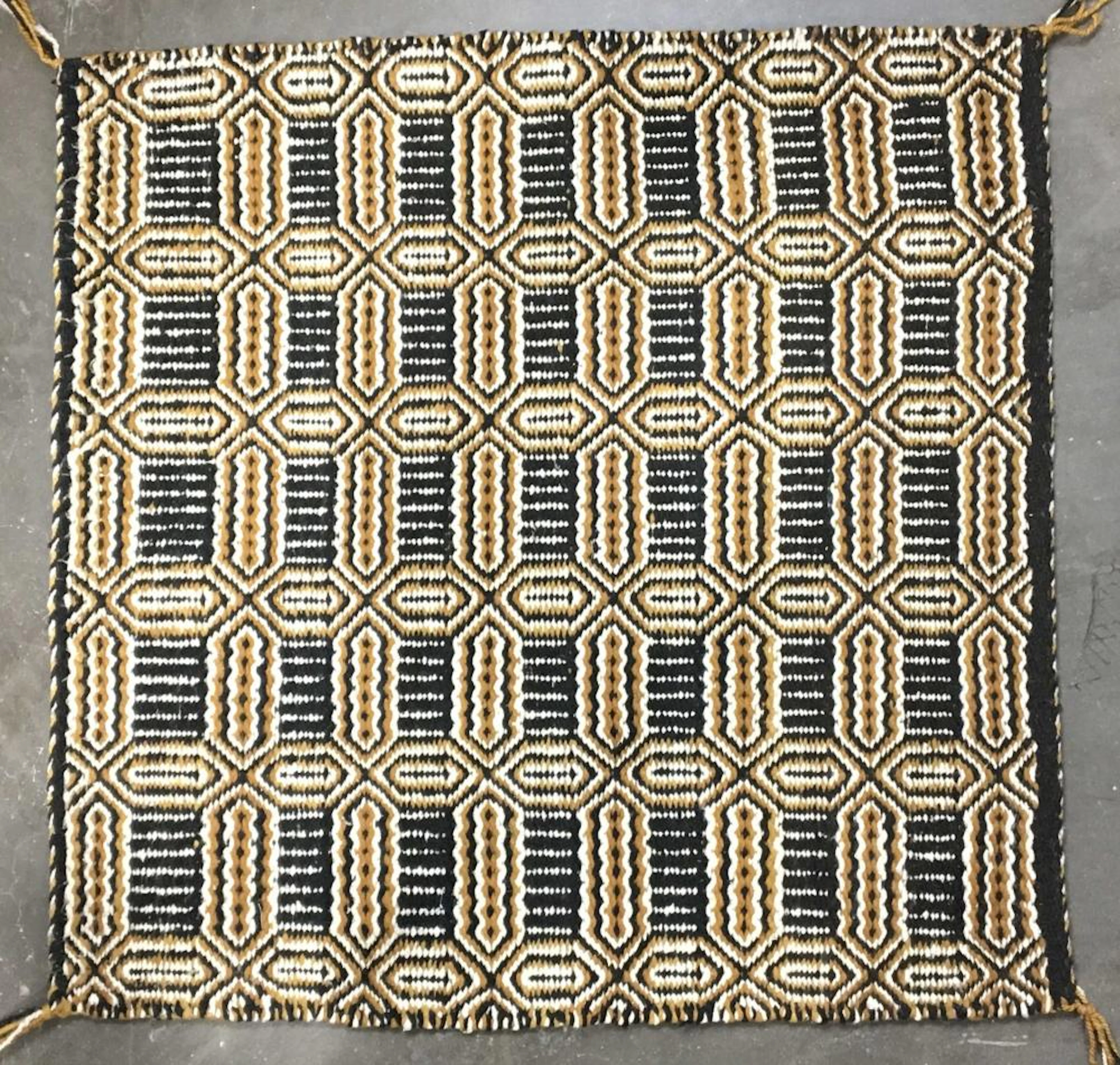 Vintage Twill Weave Navajo Hand Woven Rug