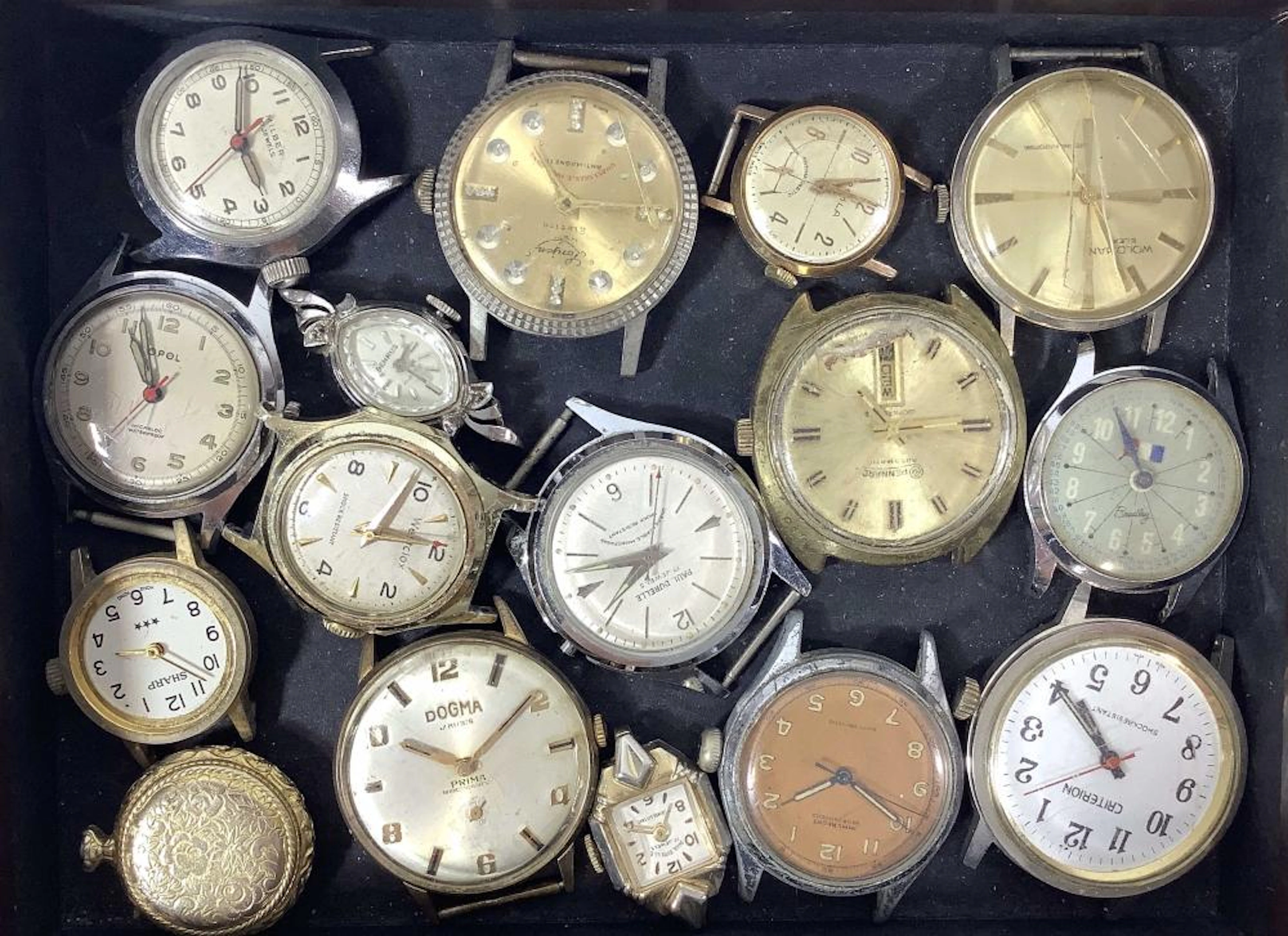 Assorted Vintage Watch Faces, Dogma, Sharp