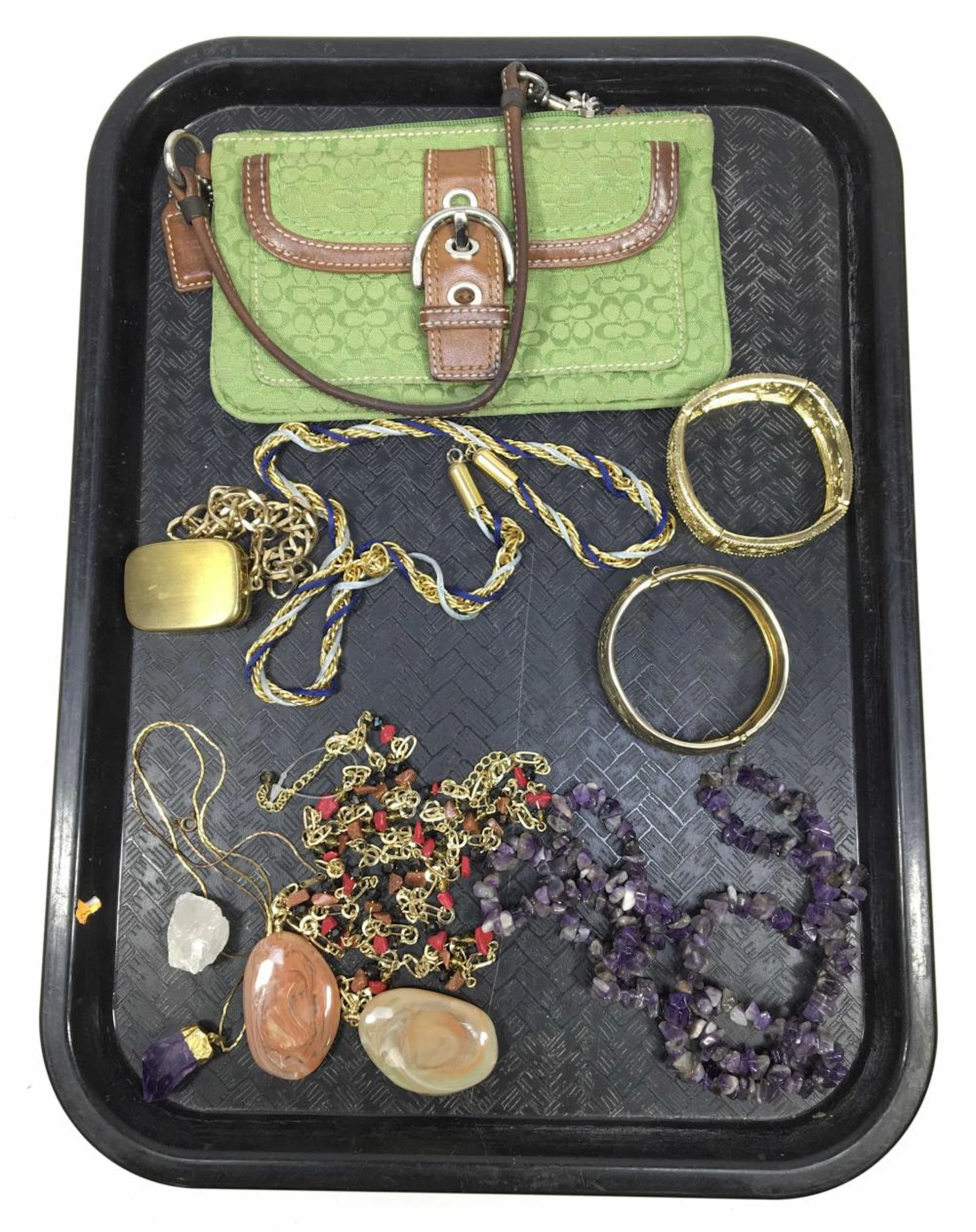 Coach Clutch, Amethyst Necklace, Fashion Jewelry