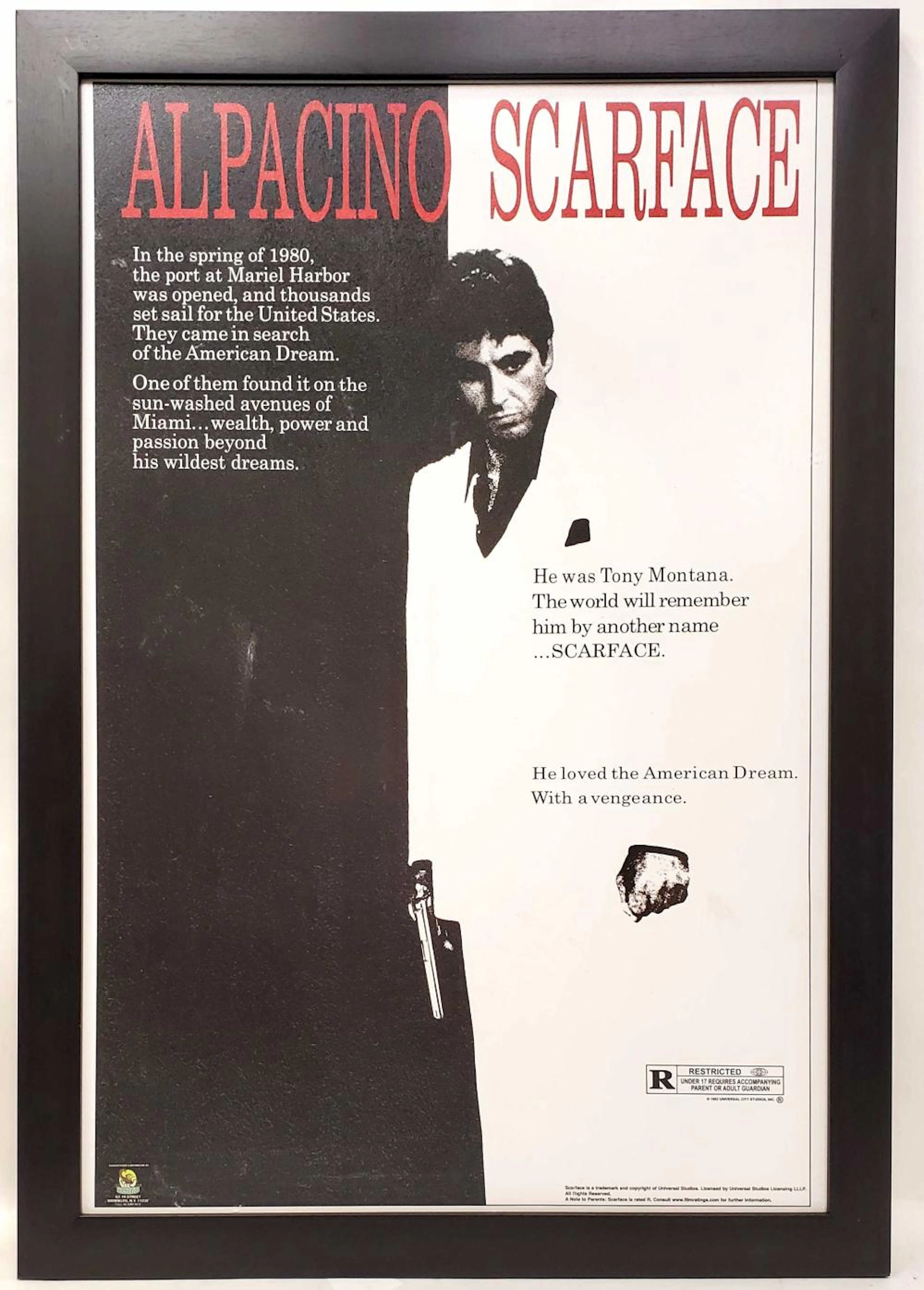 Framed Al Pacino Scarface Textured Poster Print