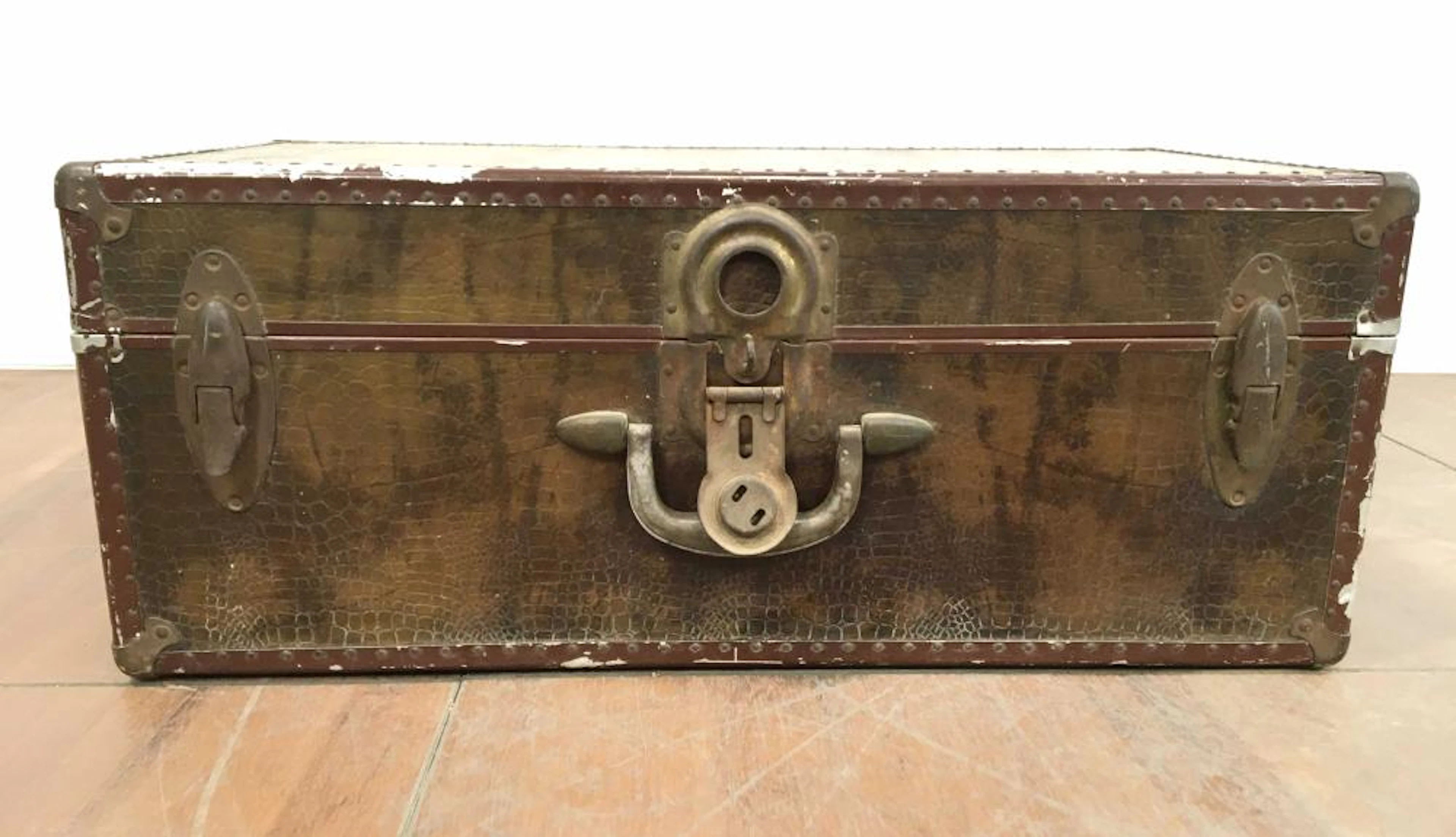 Samsonite Leather Steamer Cabin Trunk