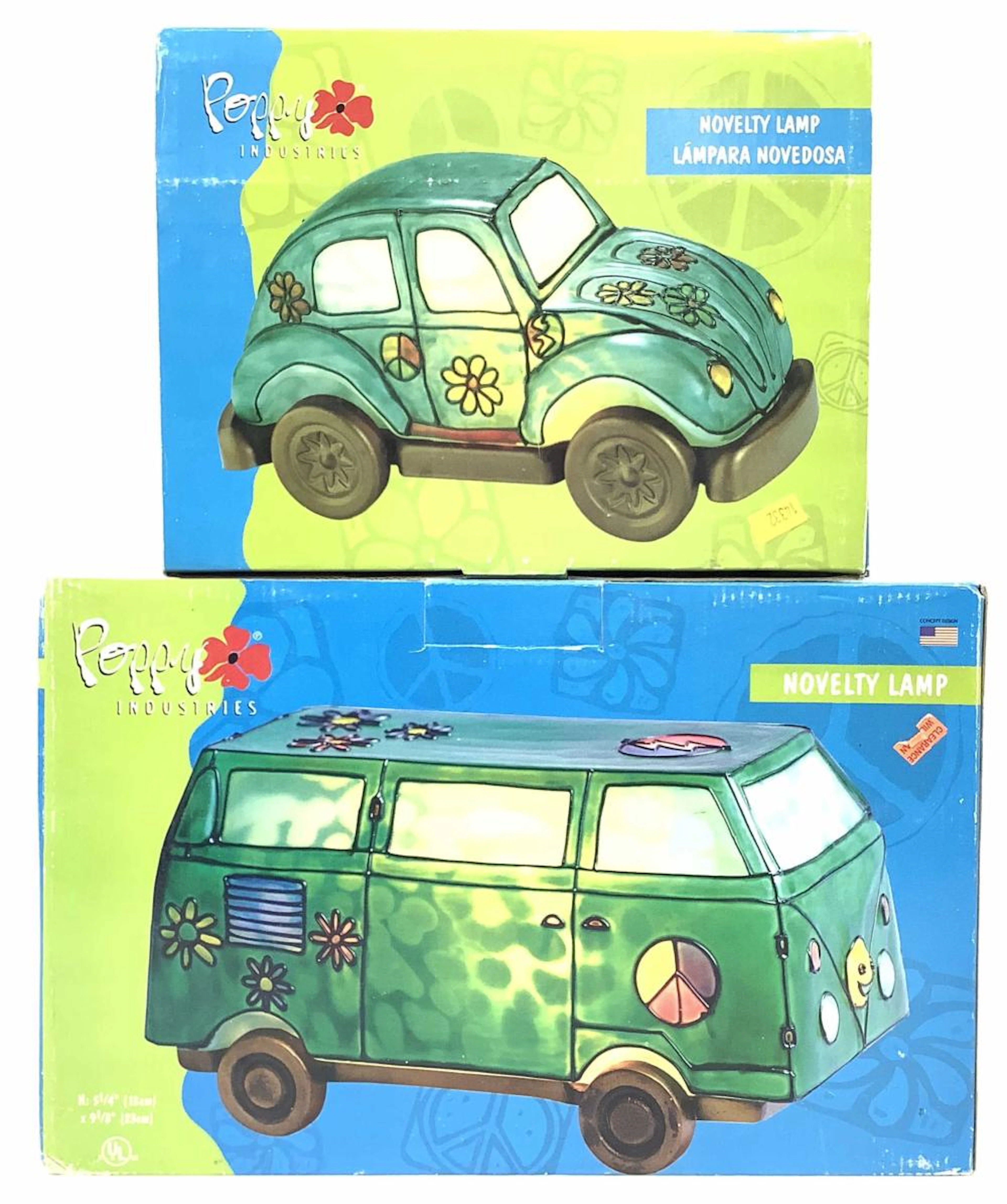 (2) Poppy Industries Volkswagen Novelty Lamps