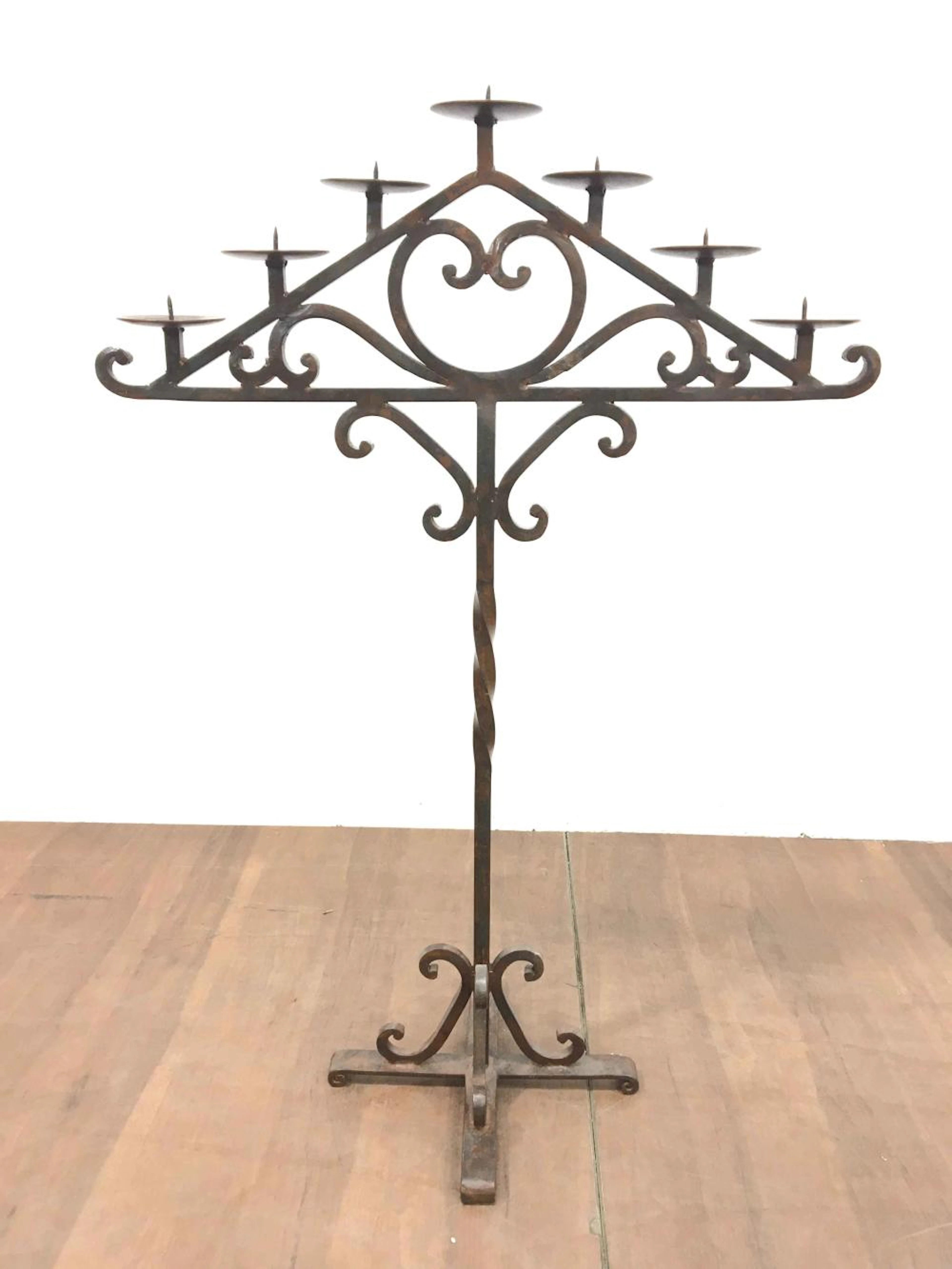 Rustic Spanish Colonial Floor Candelabra