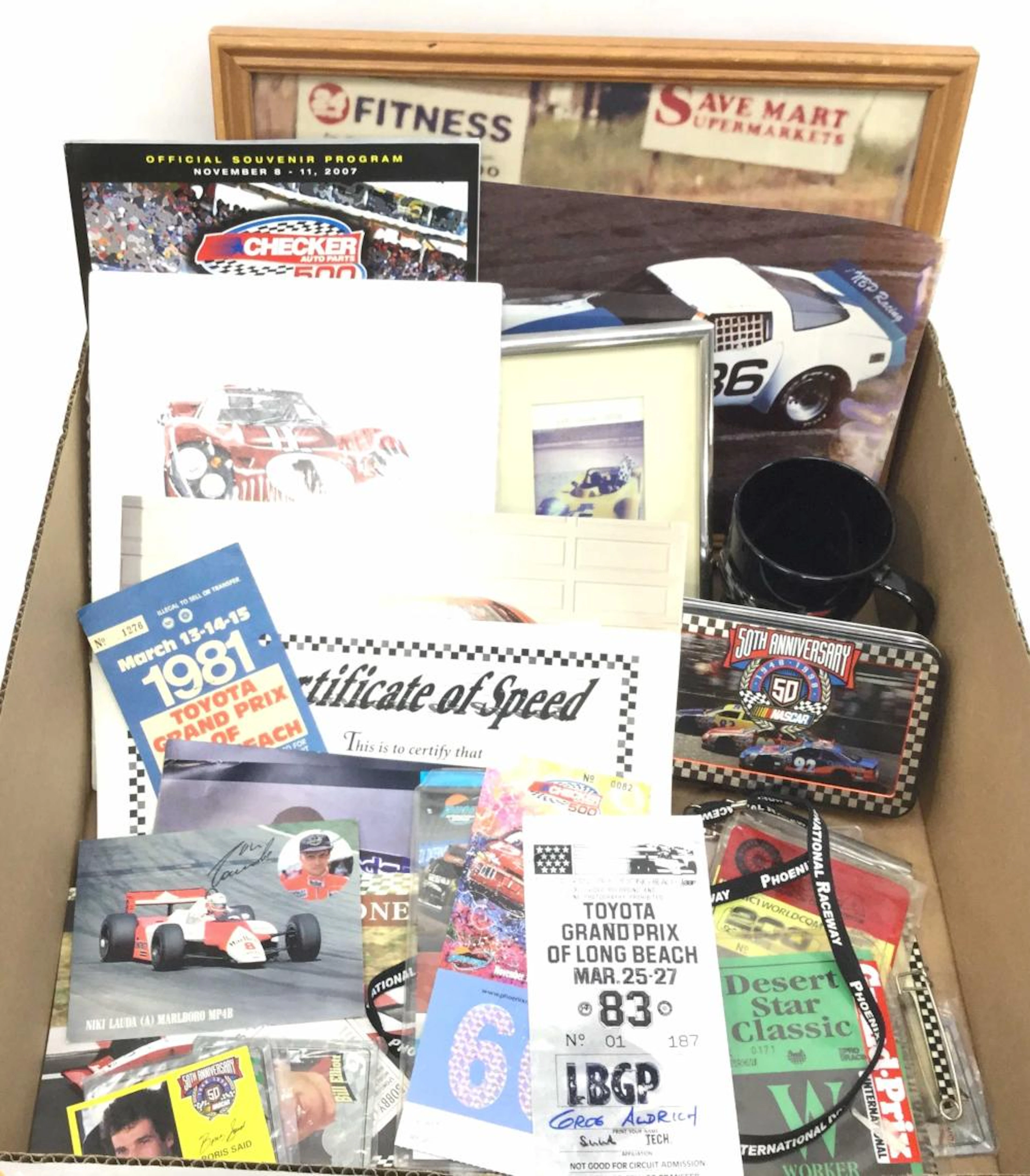 Vintage Assorted Grand Prix Memorabilia, Nascar