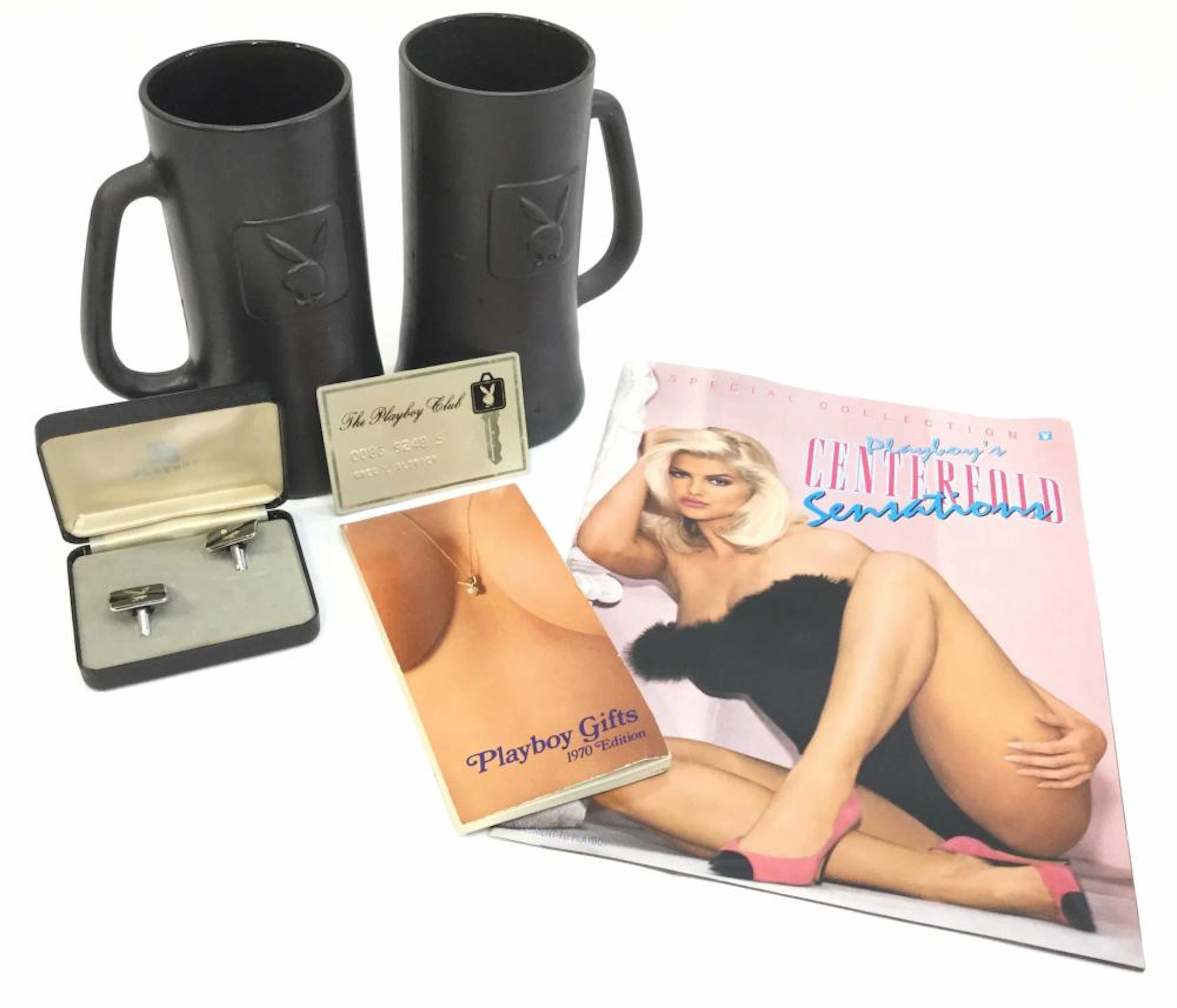 Playboy Cufflinks, Mugs, Centerfold Magazine
