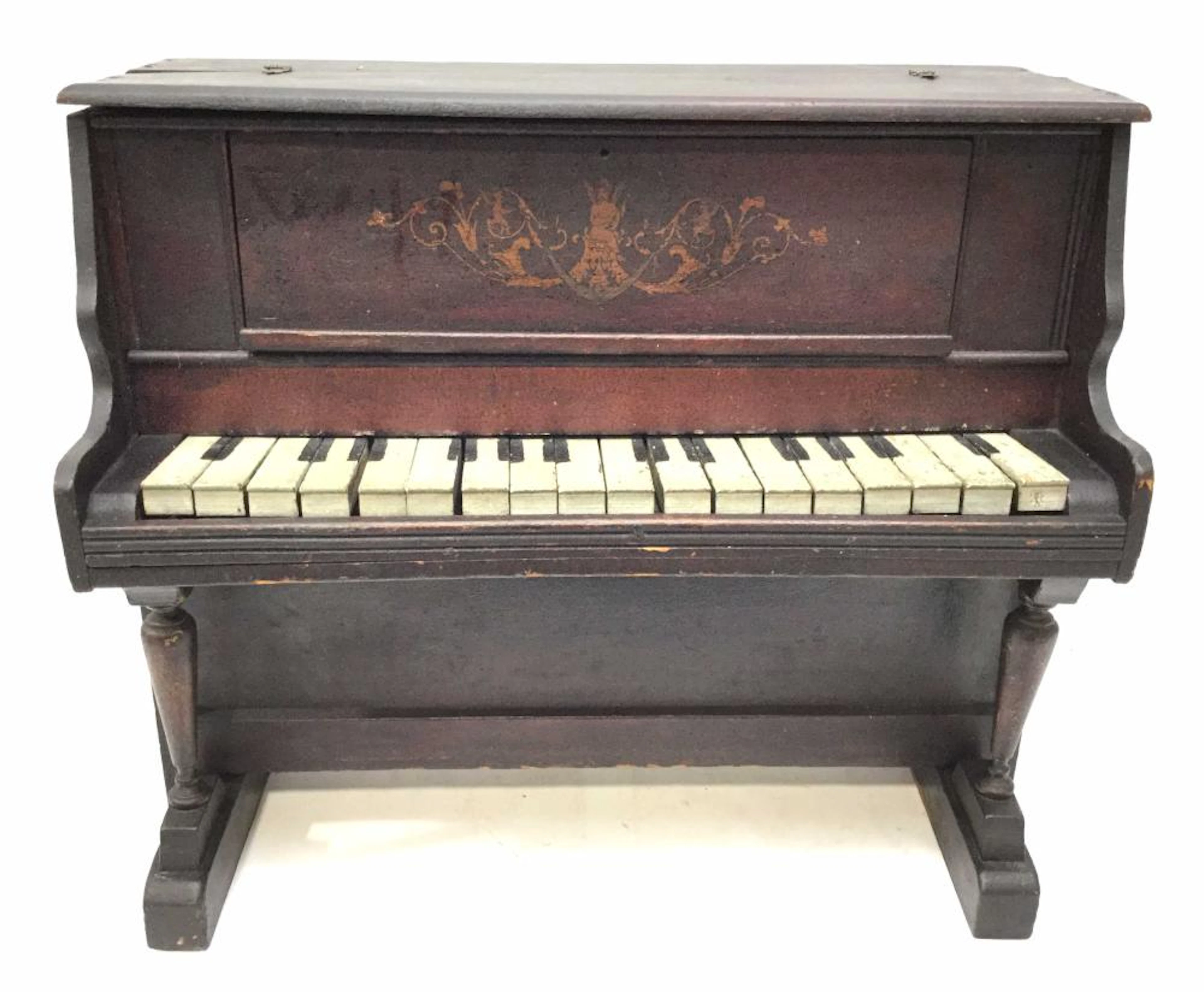 Antique Wood Children?s Upright Toy Piano