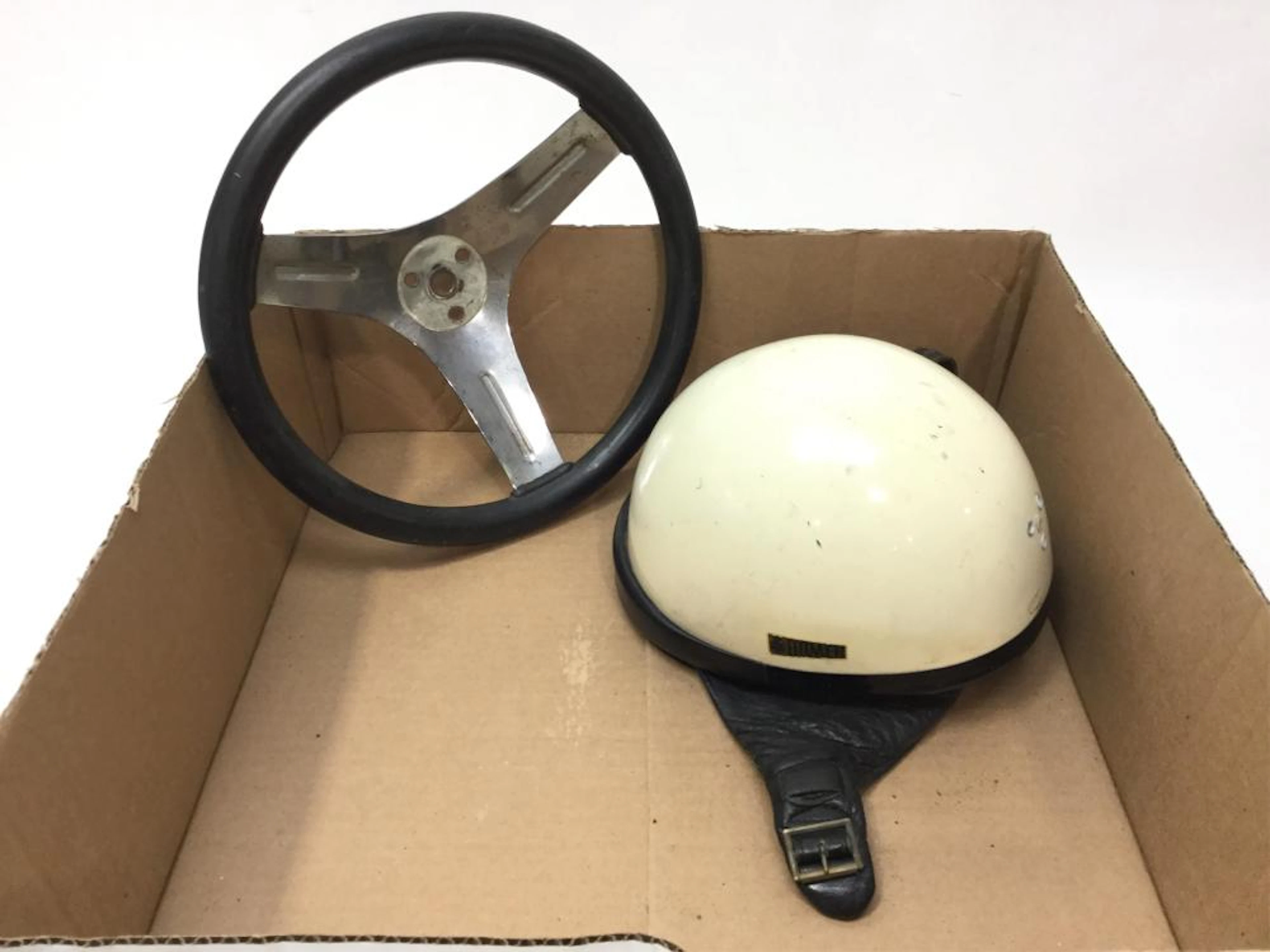 Vintage Romer Helm Helmet & 12in Steering Wheel
