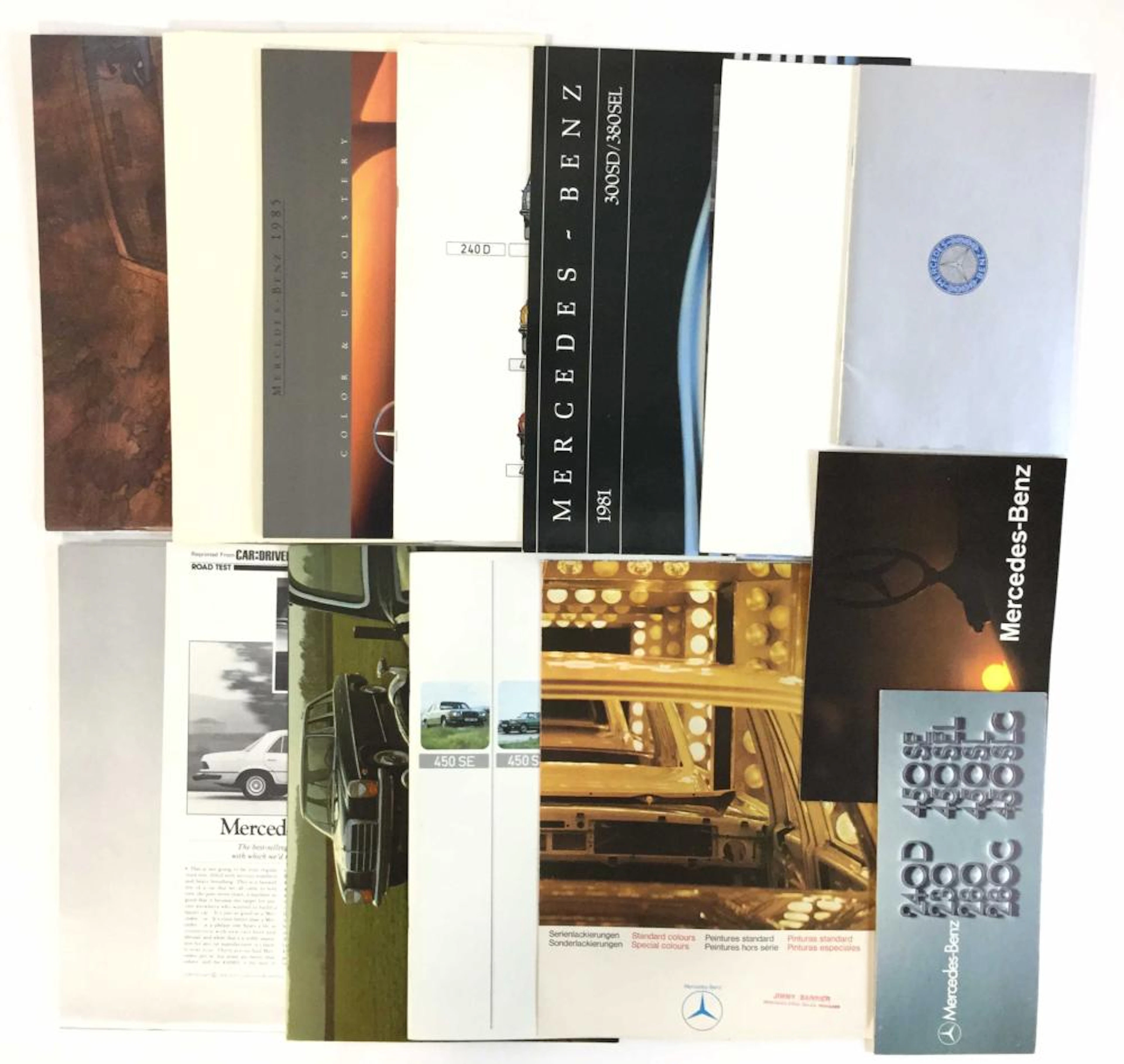 (14) 1970-1985 Mercedes Benz Dealership Brochures