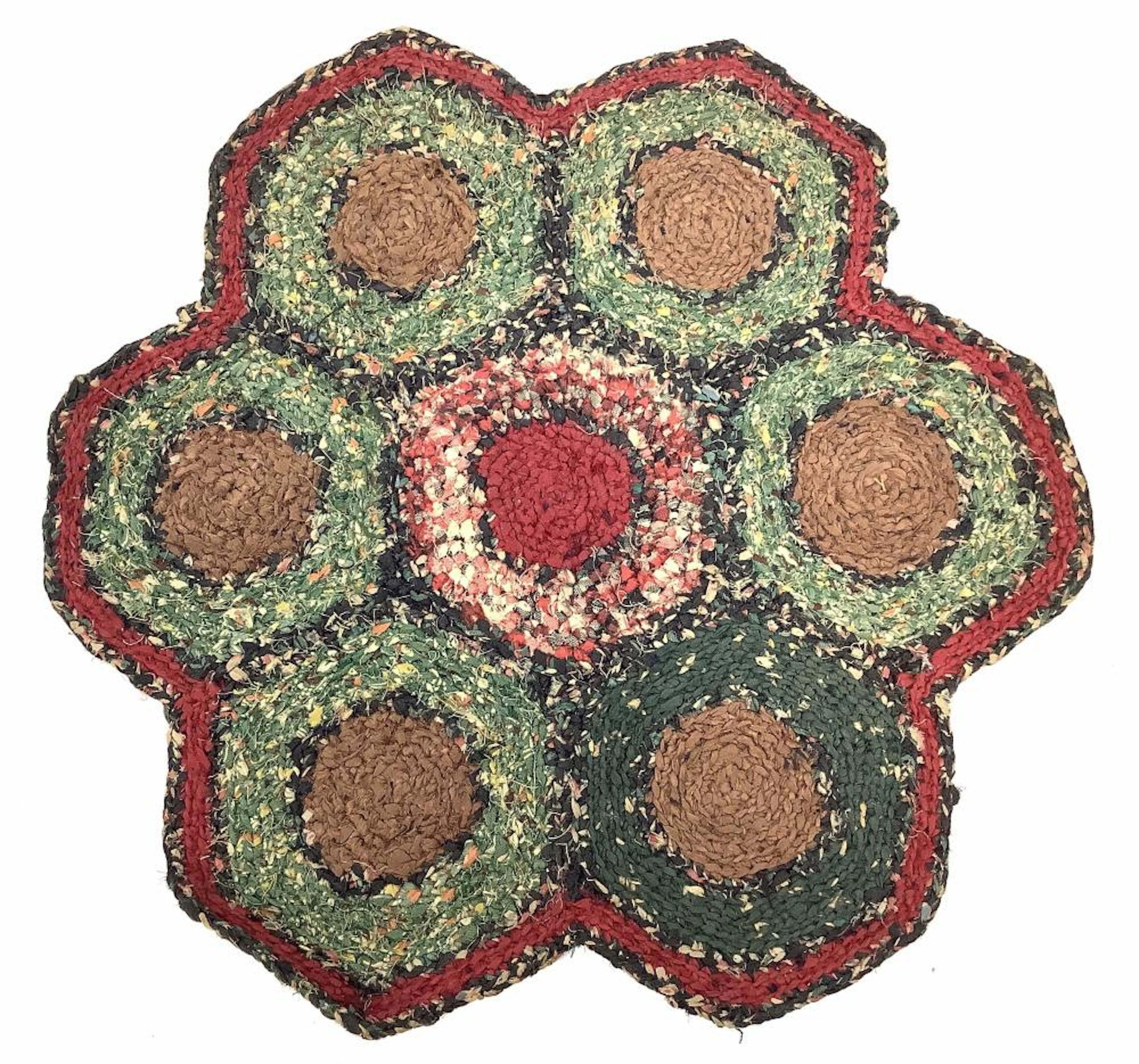 Antique Hand Made Doll House Hooked Rug