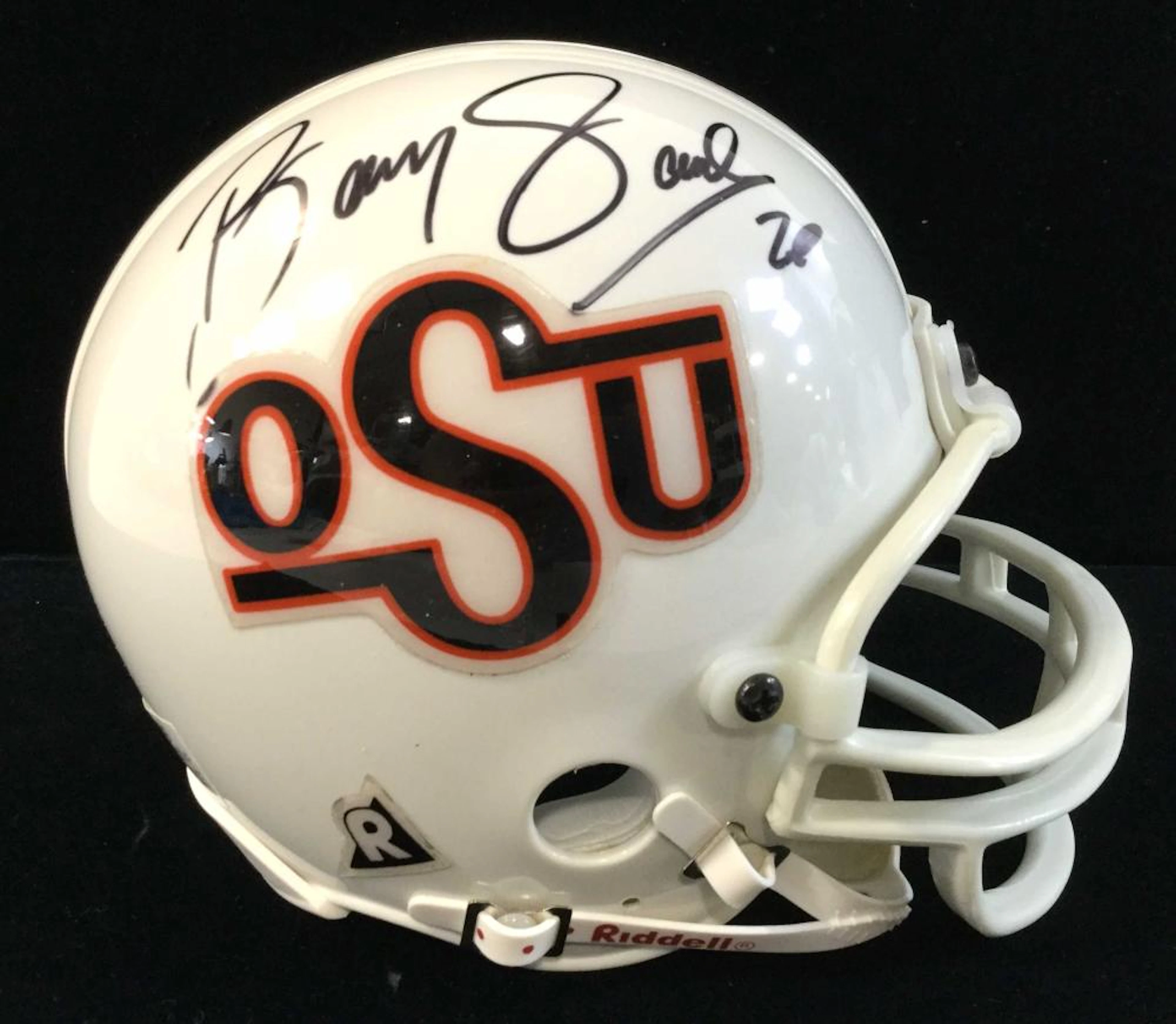 OSU Football Barry Sanders Signed Mini Helmet