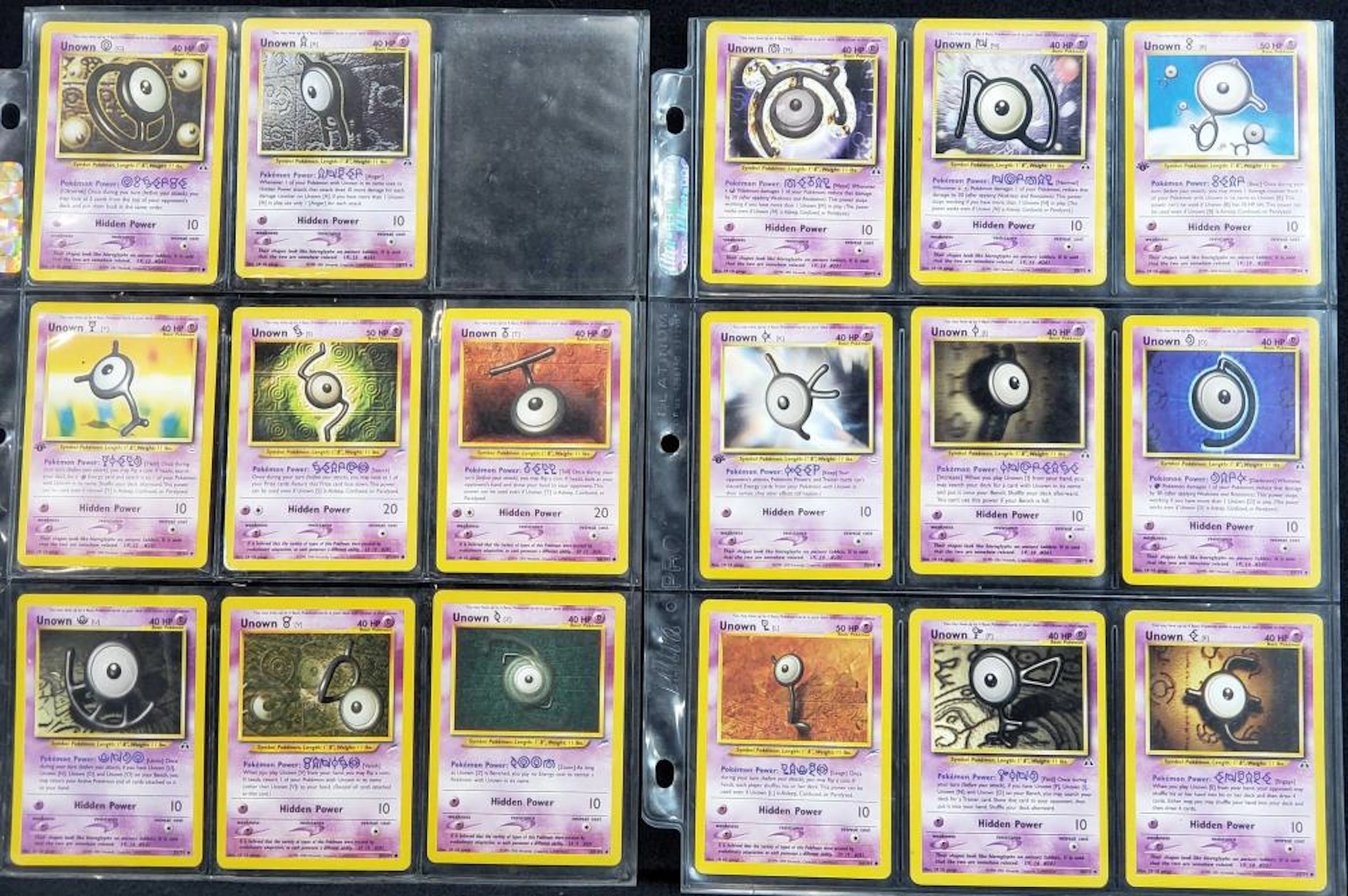 (18) Pokémon Unown Customizable Card Game Cards