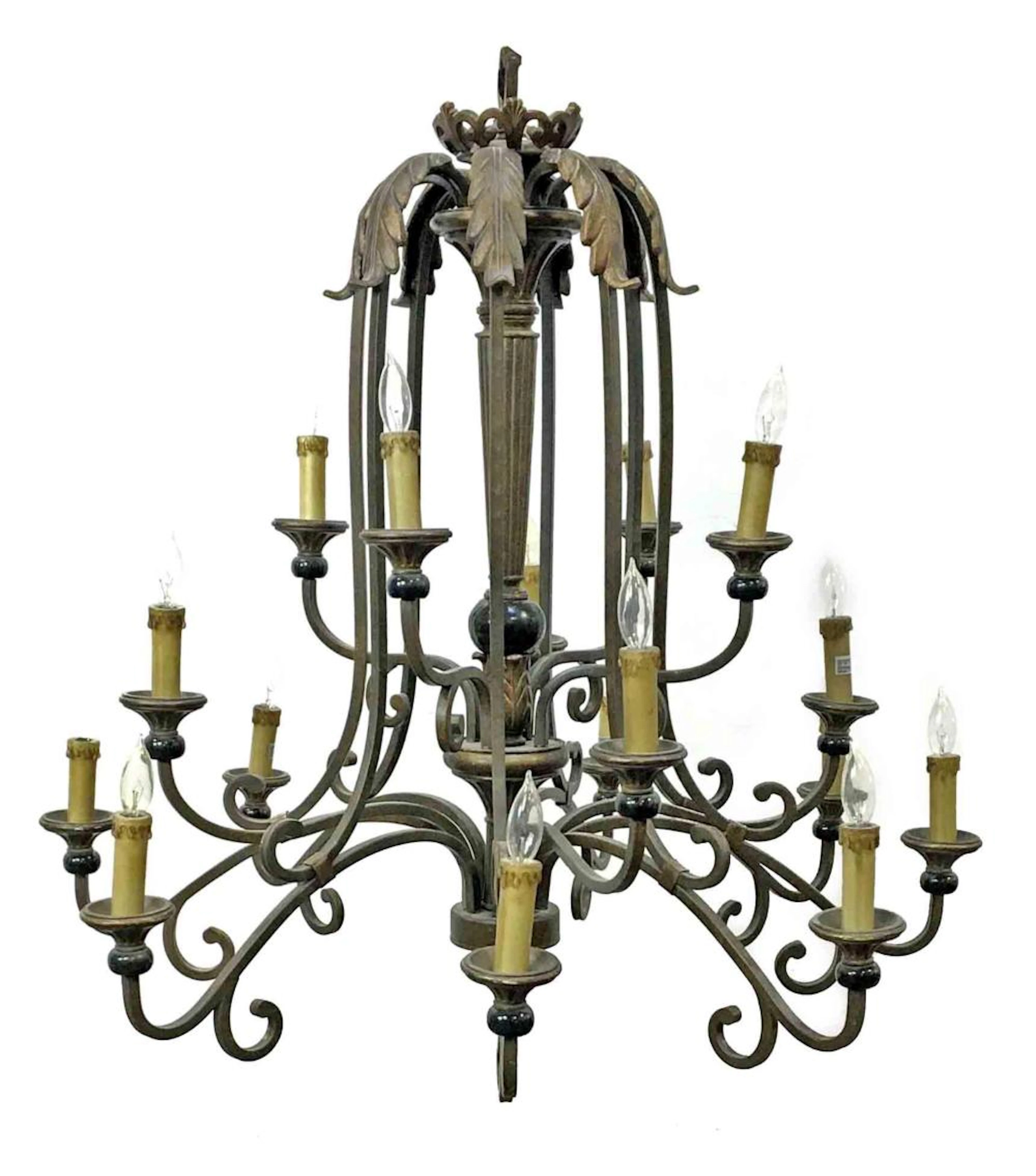 2pc Large Tuscan Style 16-Light Pendant Chandelier