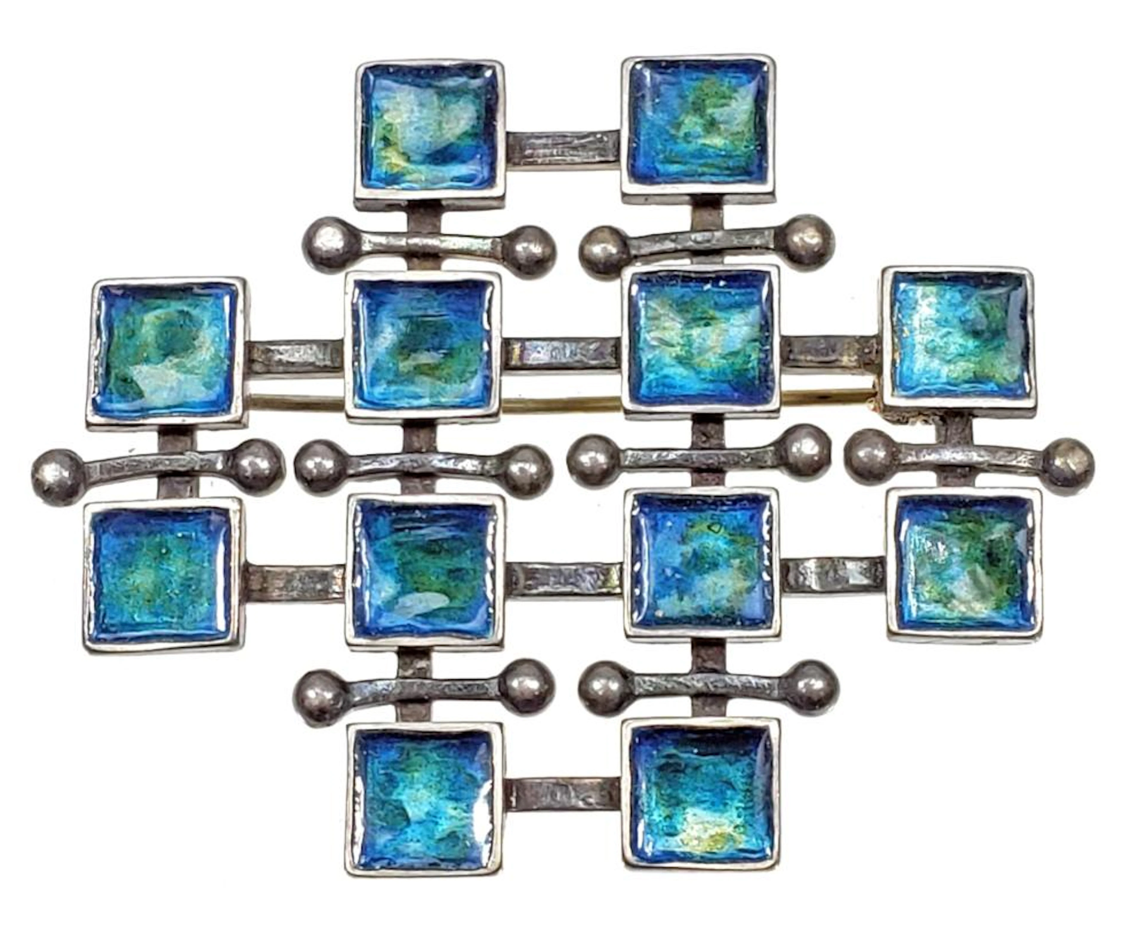 David Andersen Norway Enameled Sterling Brooch