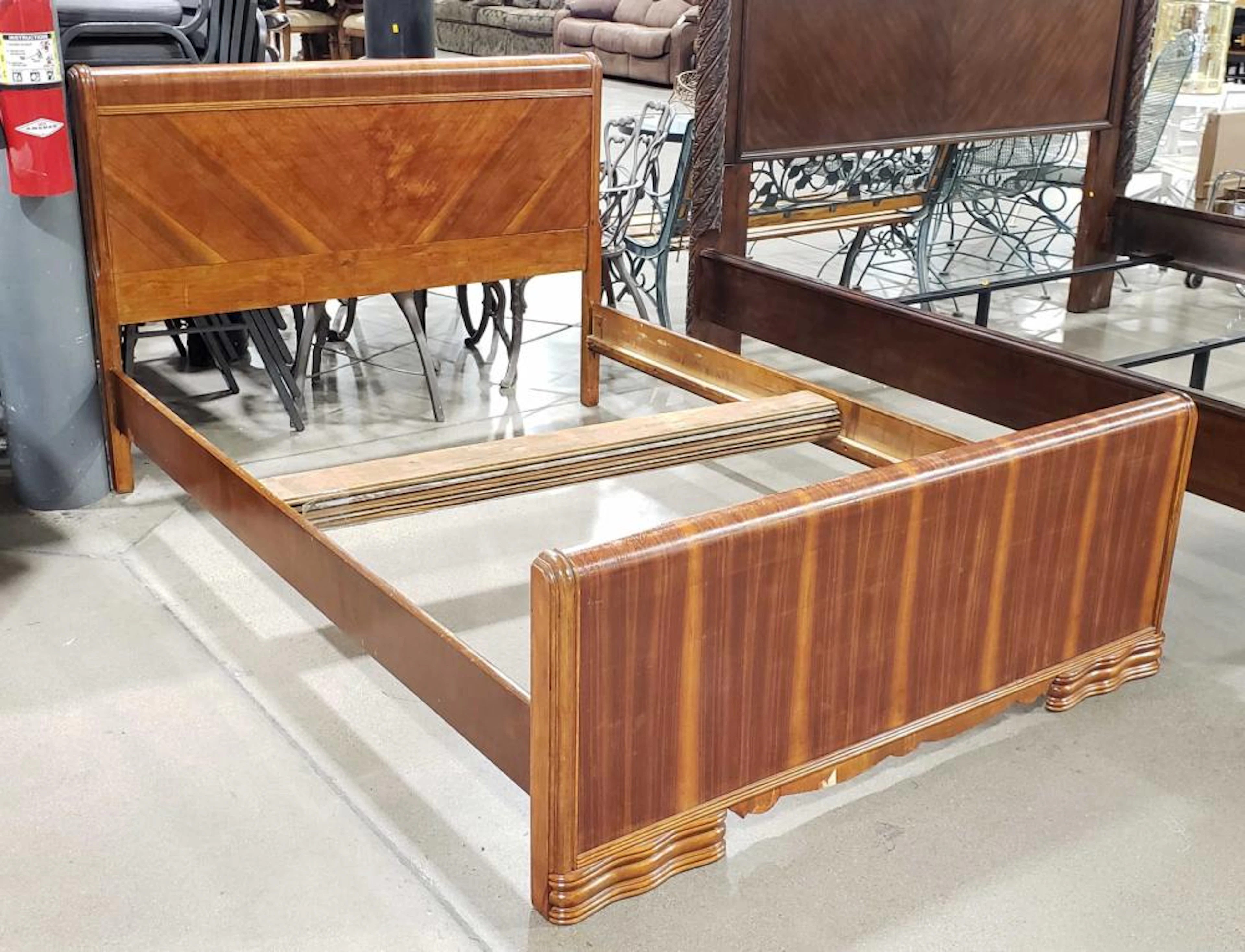 American Furniture Mid Century Modern Waterfall Full Size Bedstead