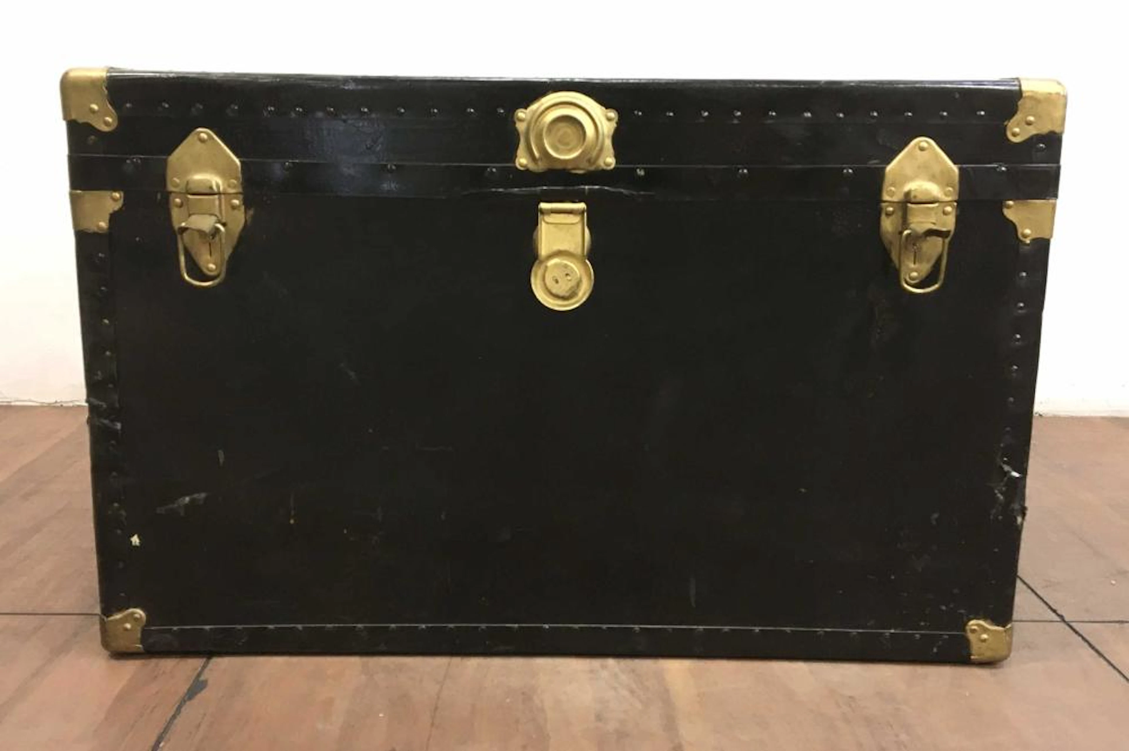 Vintage Steamer Trunk w/ Brass Hardware