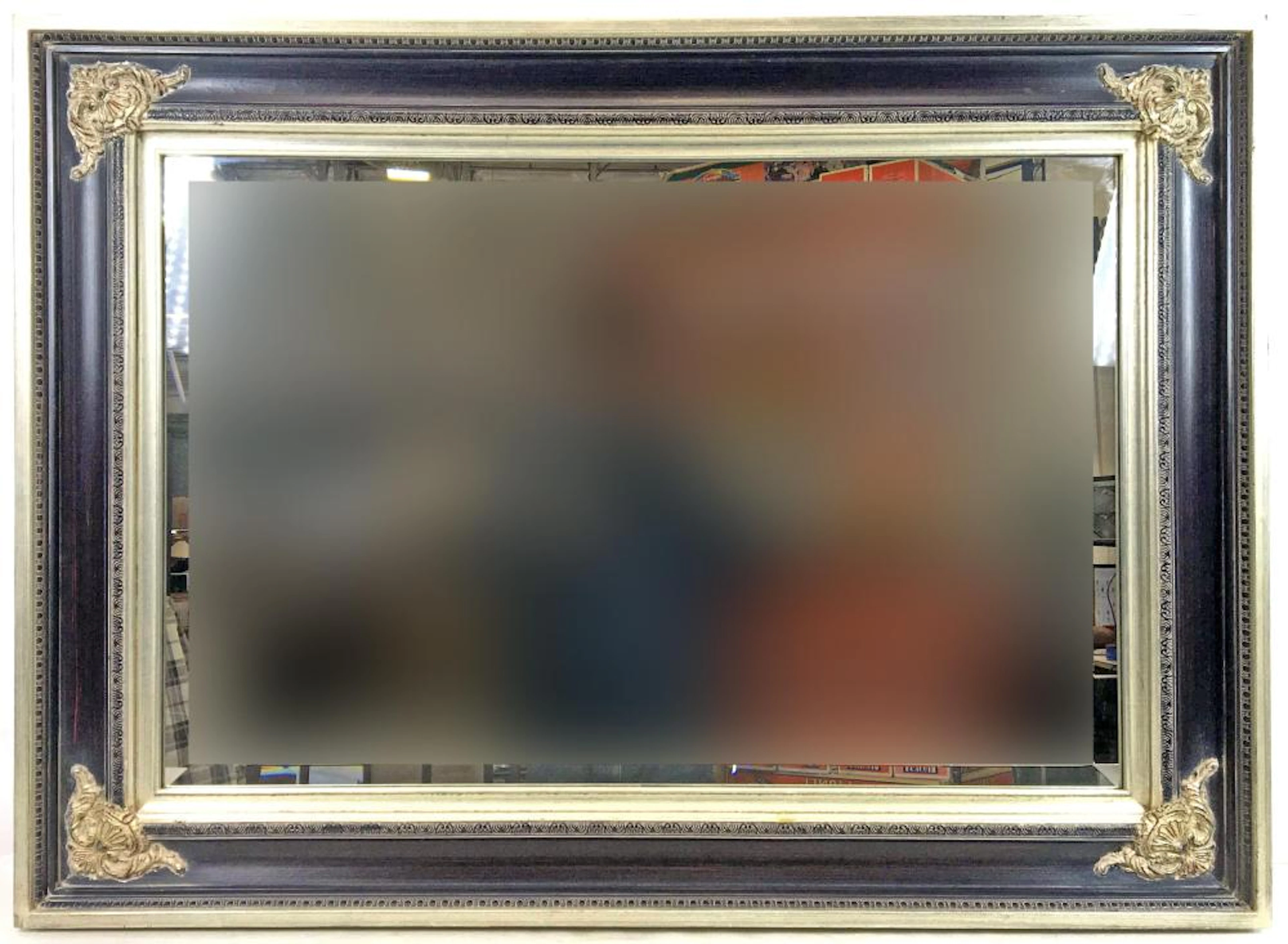 Traditional Style Framed Beveled Wall Mirror