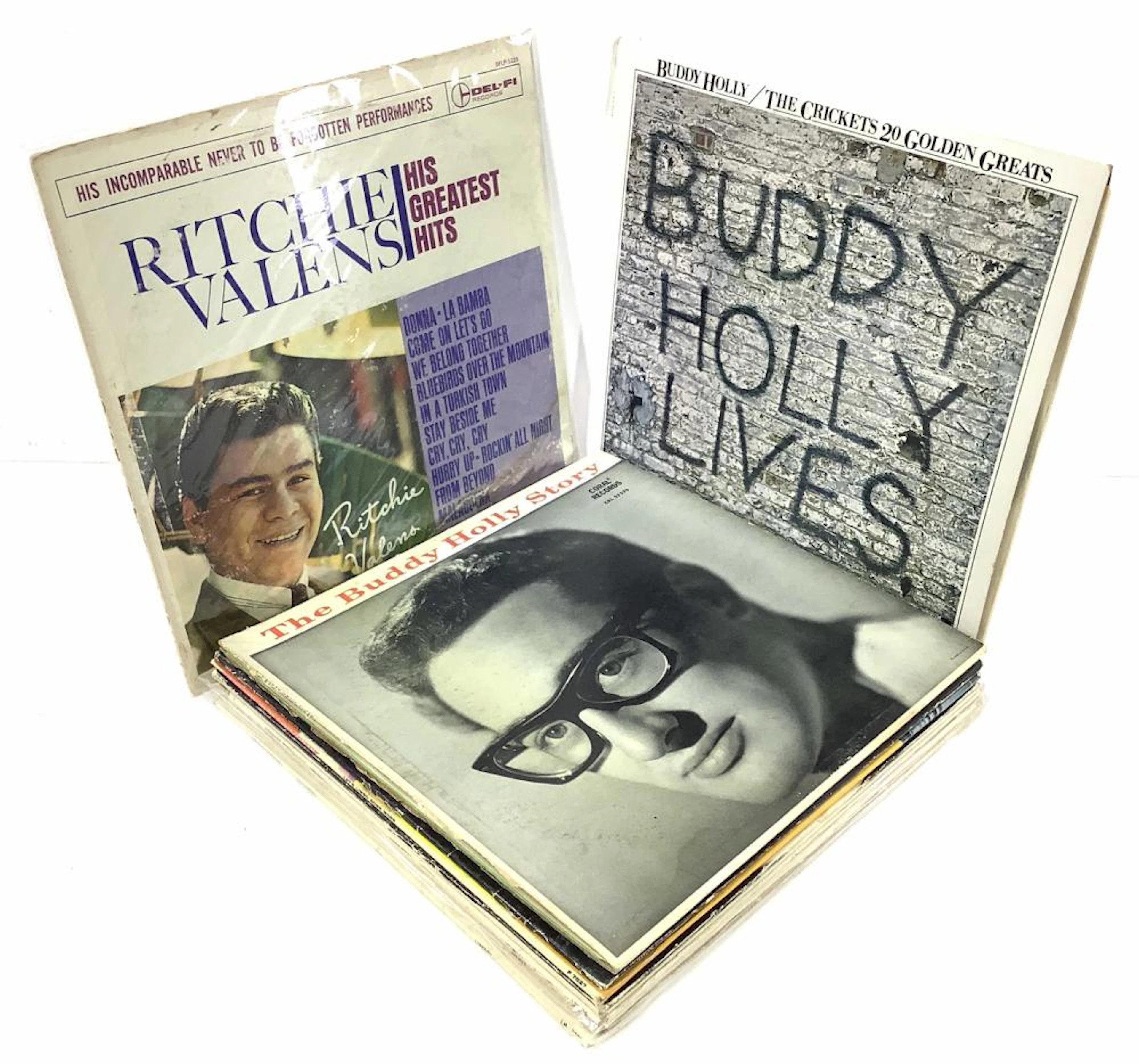 (10) Record Albums, Buddy Holly, Ritchie Valens