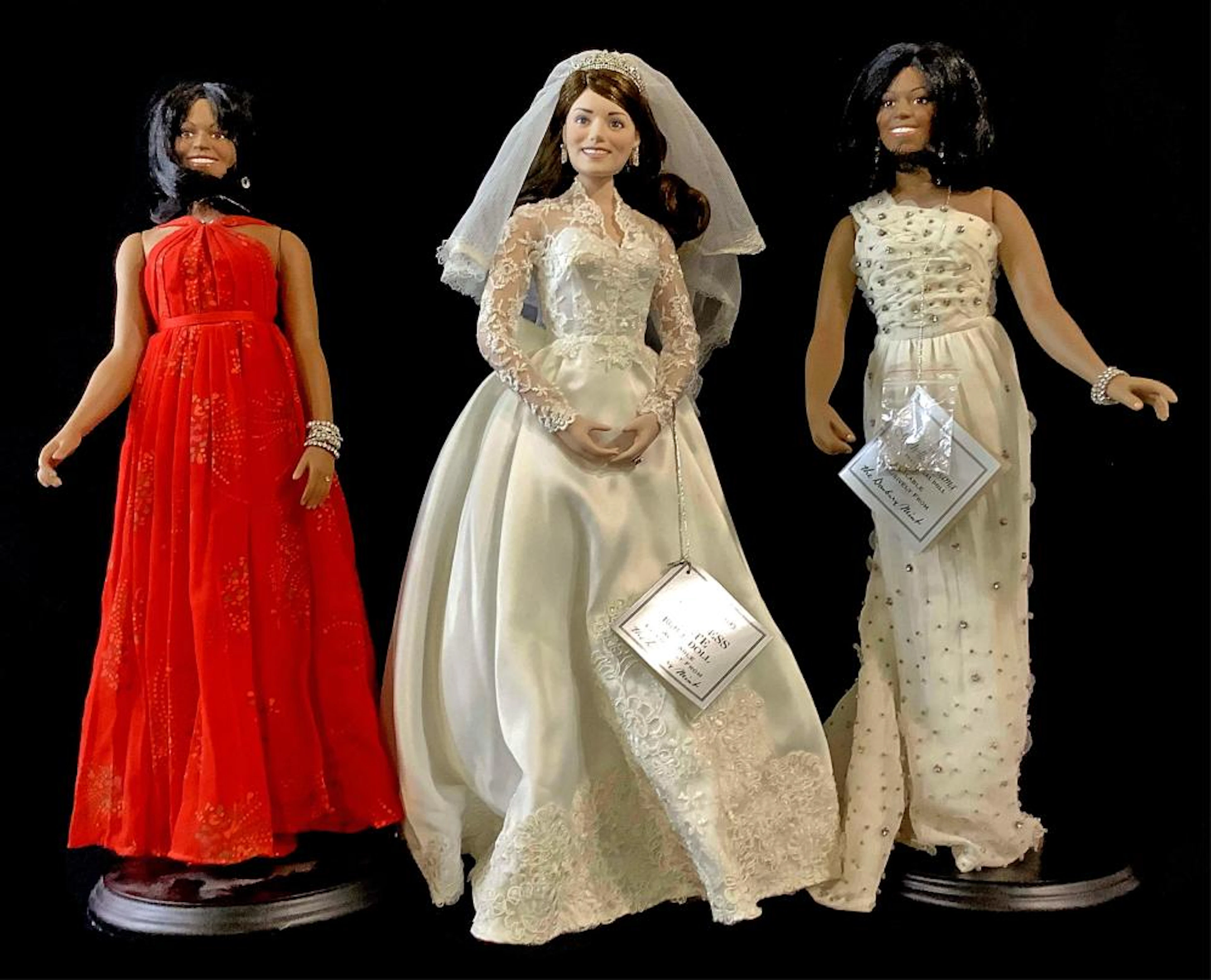 (3) Danbury Mint Dolls, Michelle Obama,