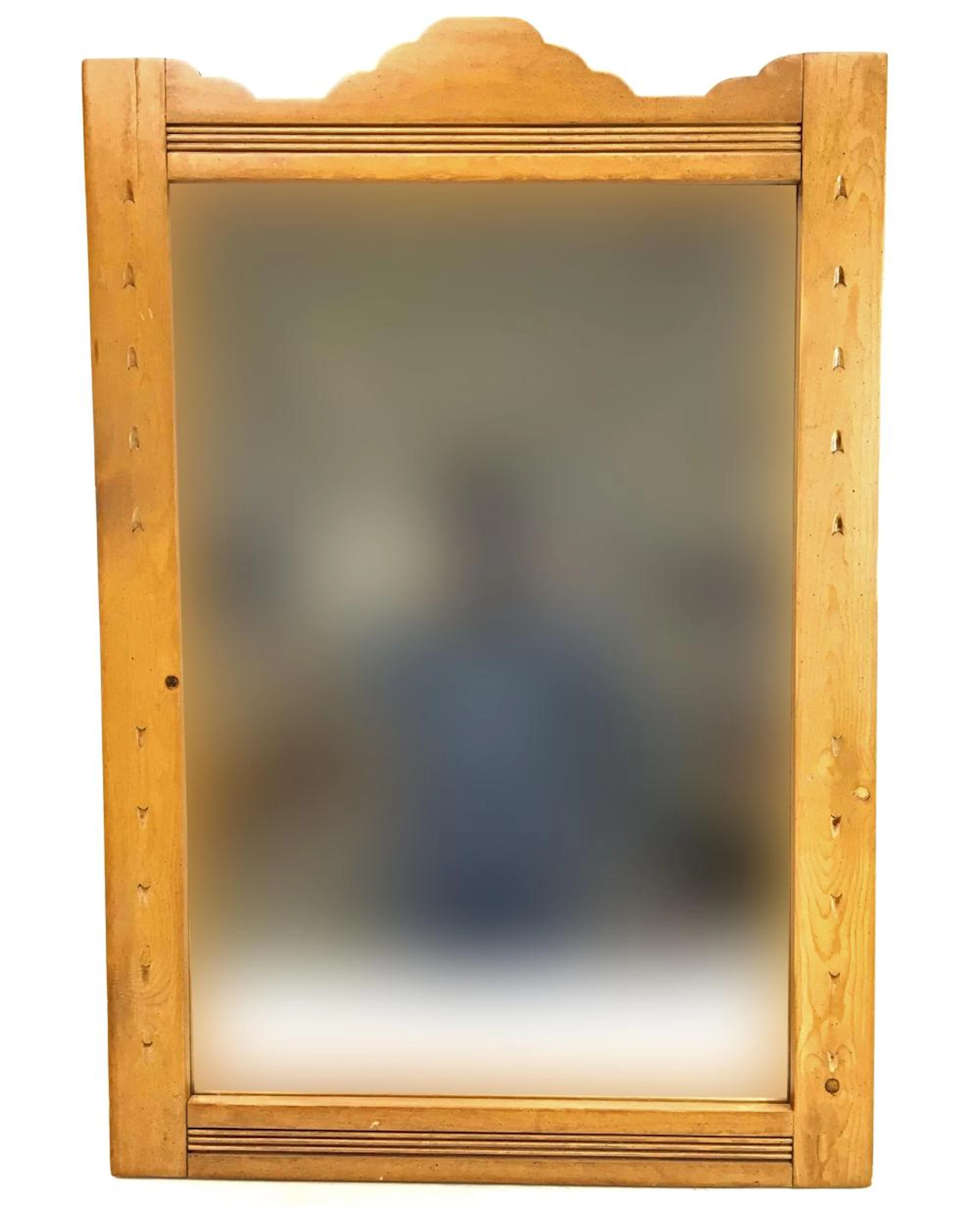 Southwest Style Carved Pinewood Framed Mirror