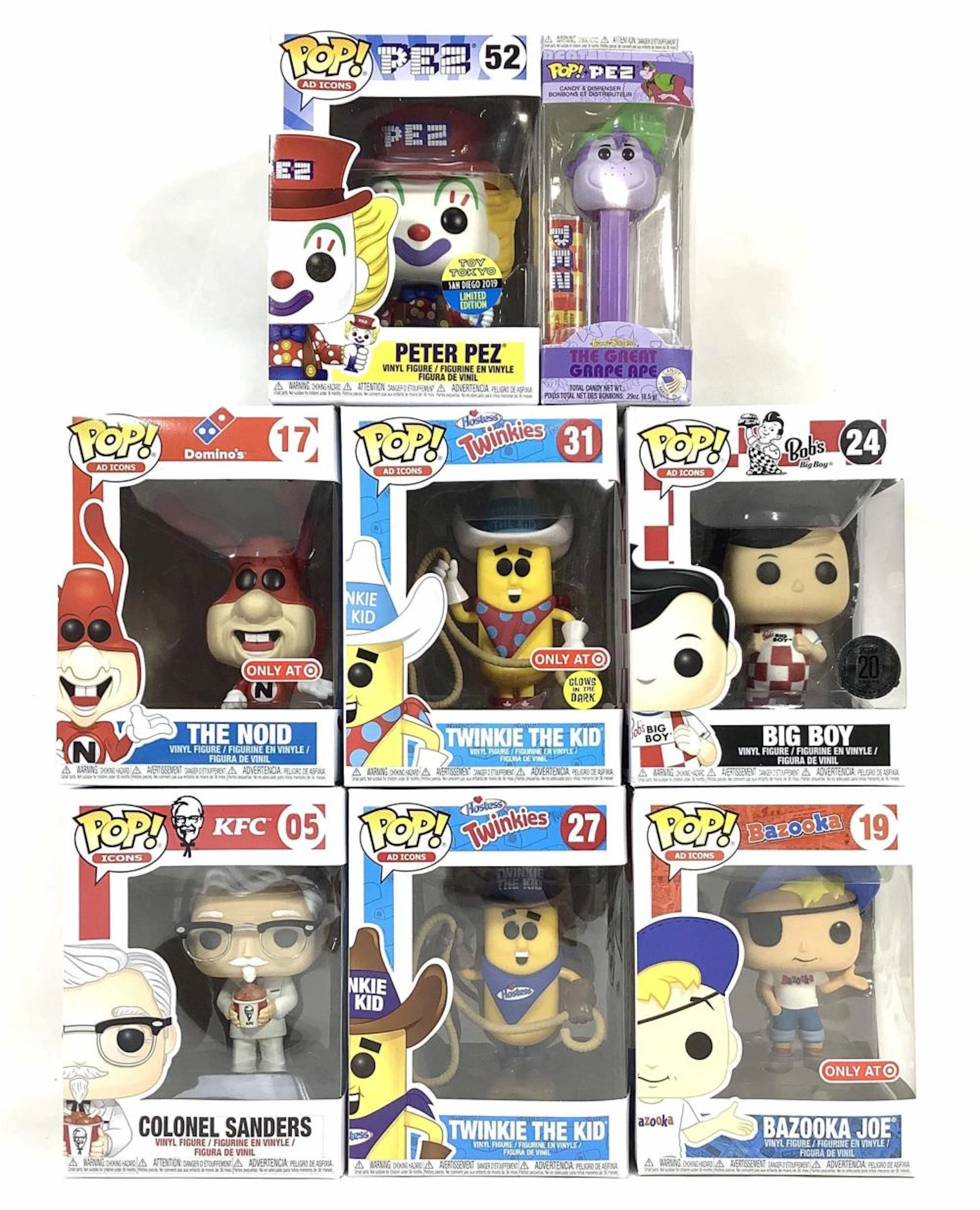 (8) Funko Pop Ad Icon Figures, Peter Pez