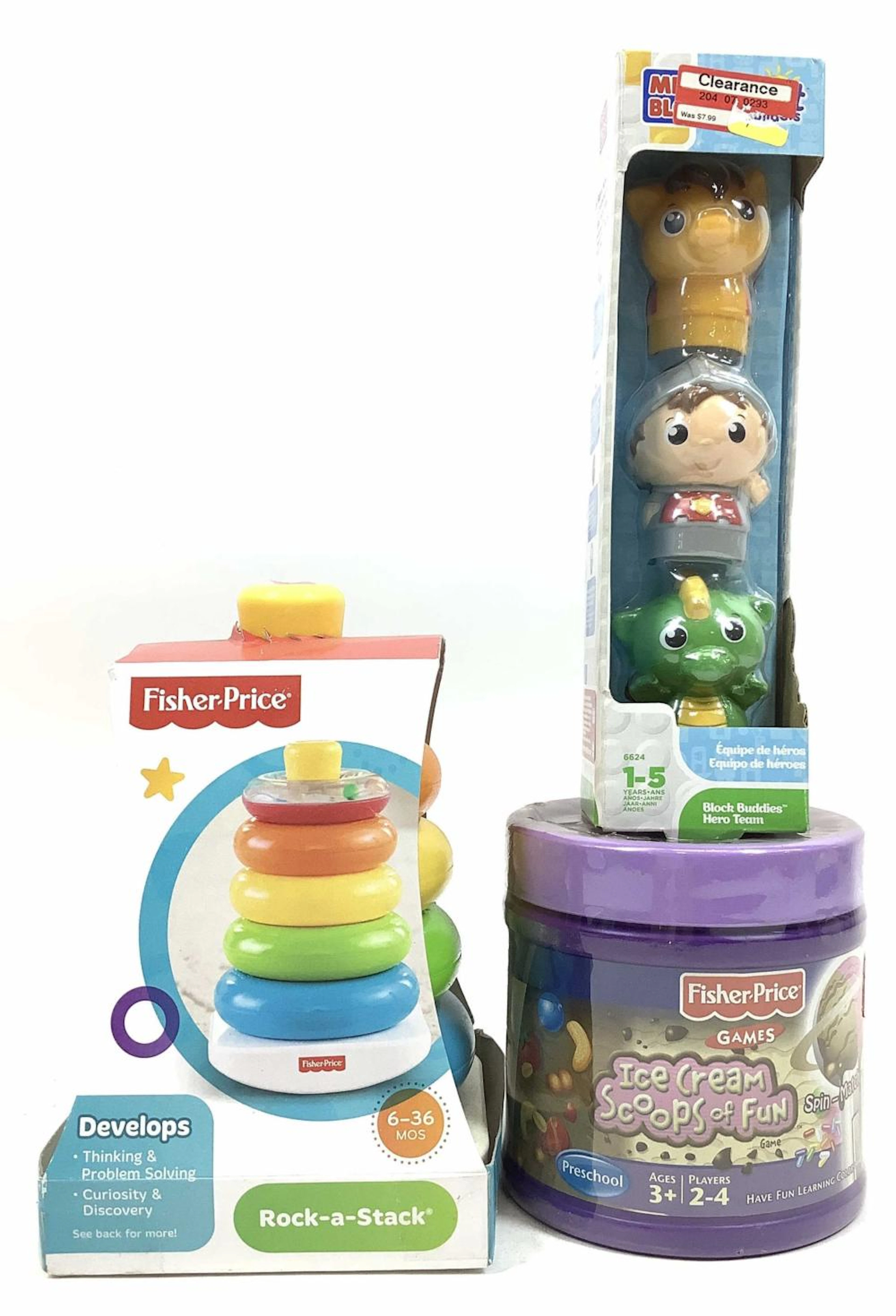 (13) Baby Games/toys, Rock-a-Stack, Mega Bloks