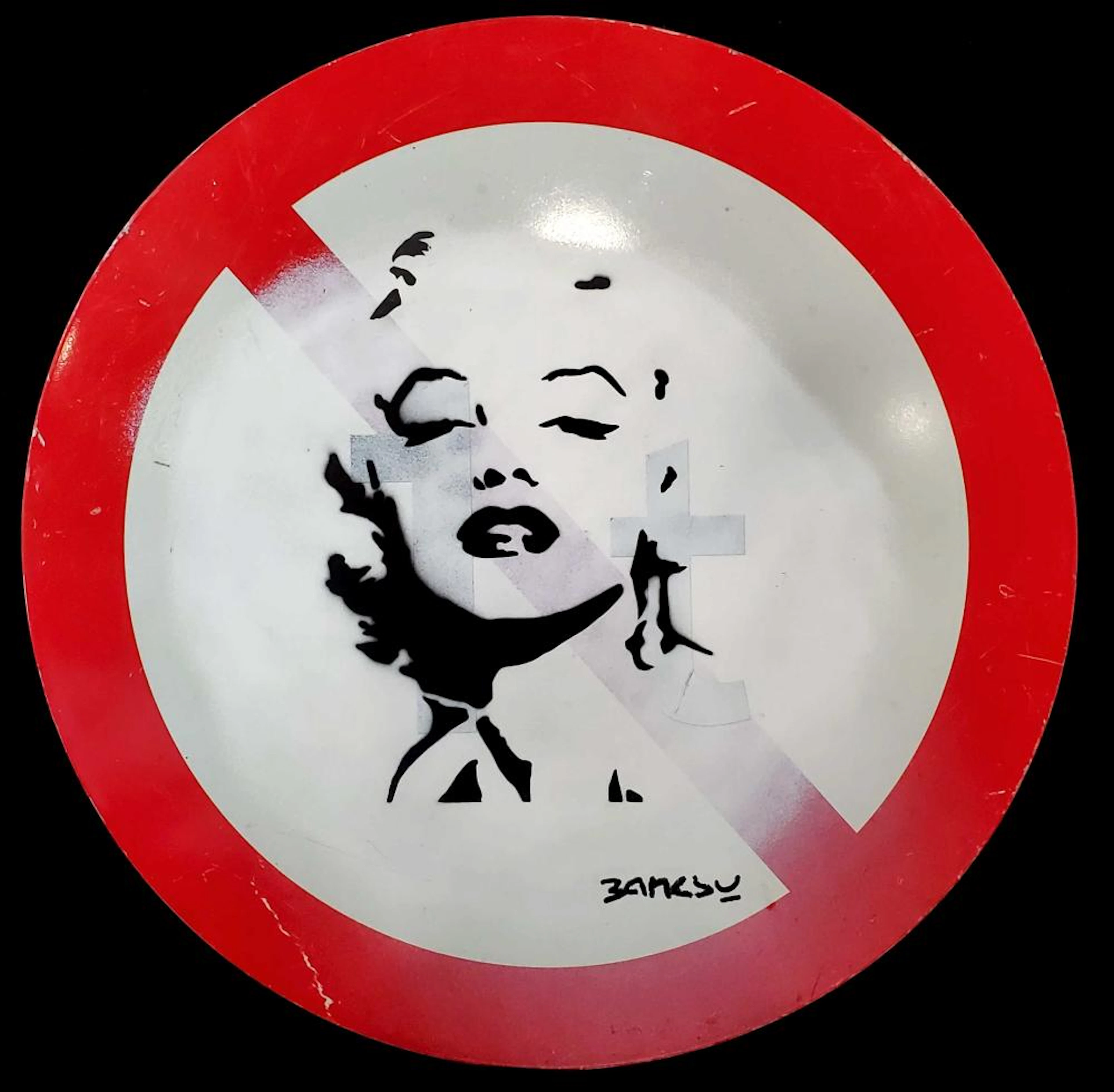 Banksy Style Stenciled Marilyn Monroe Sig