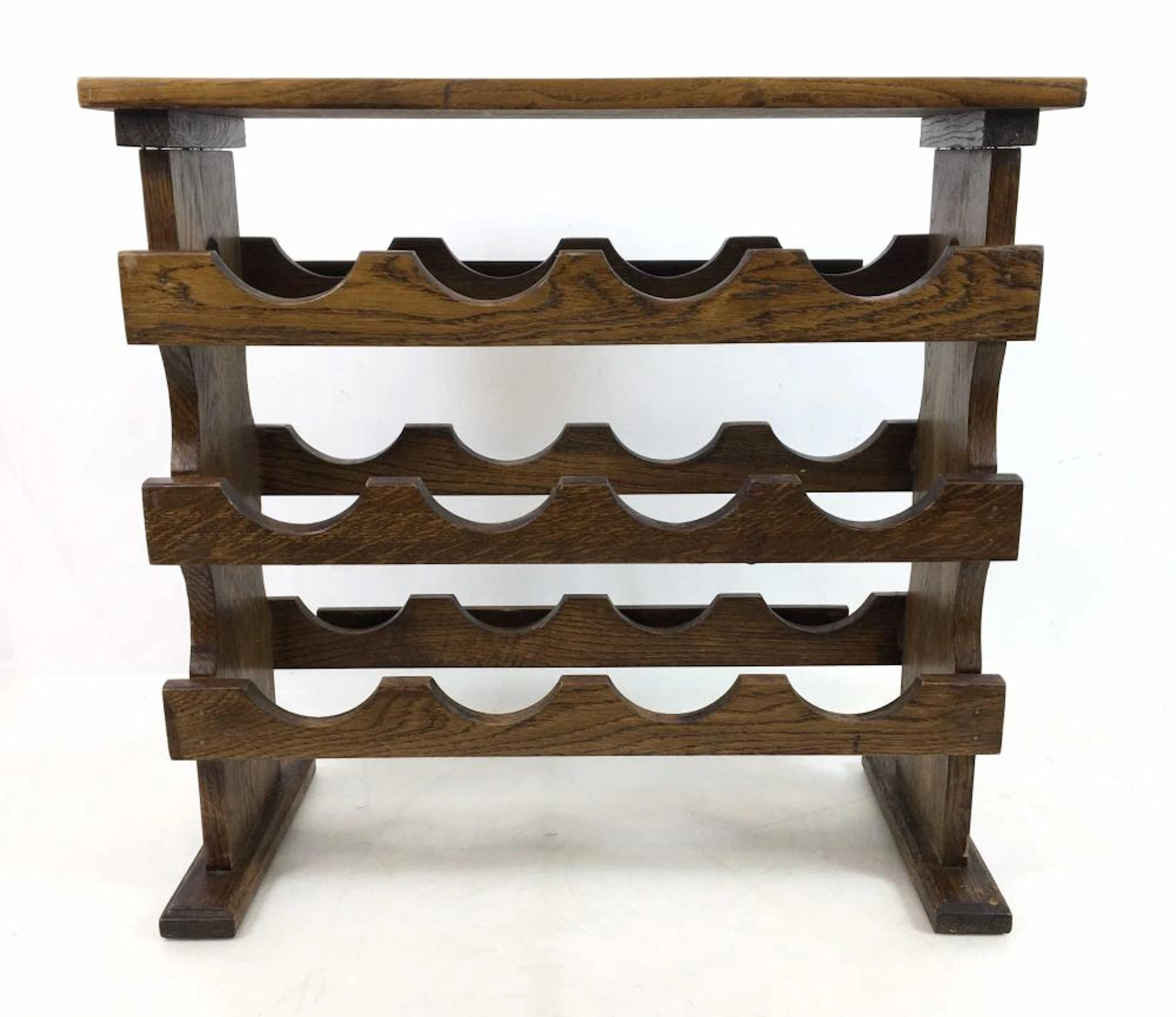 12 Bottle Oak Wine Rack