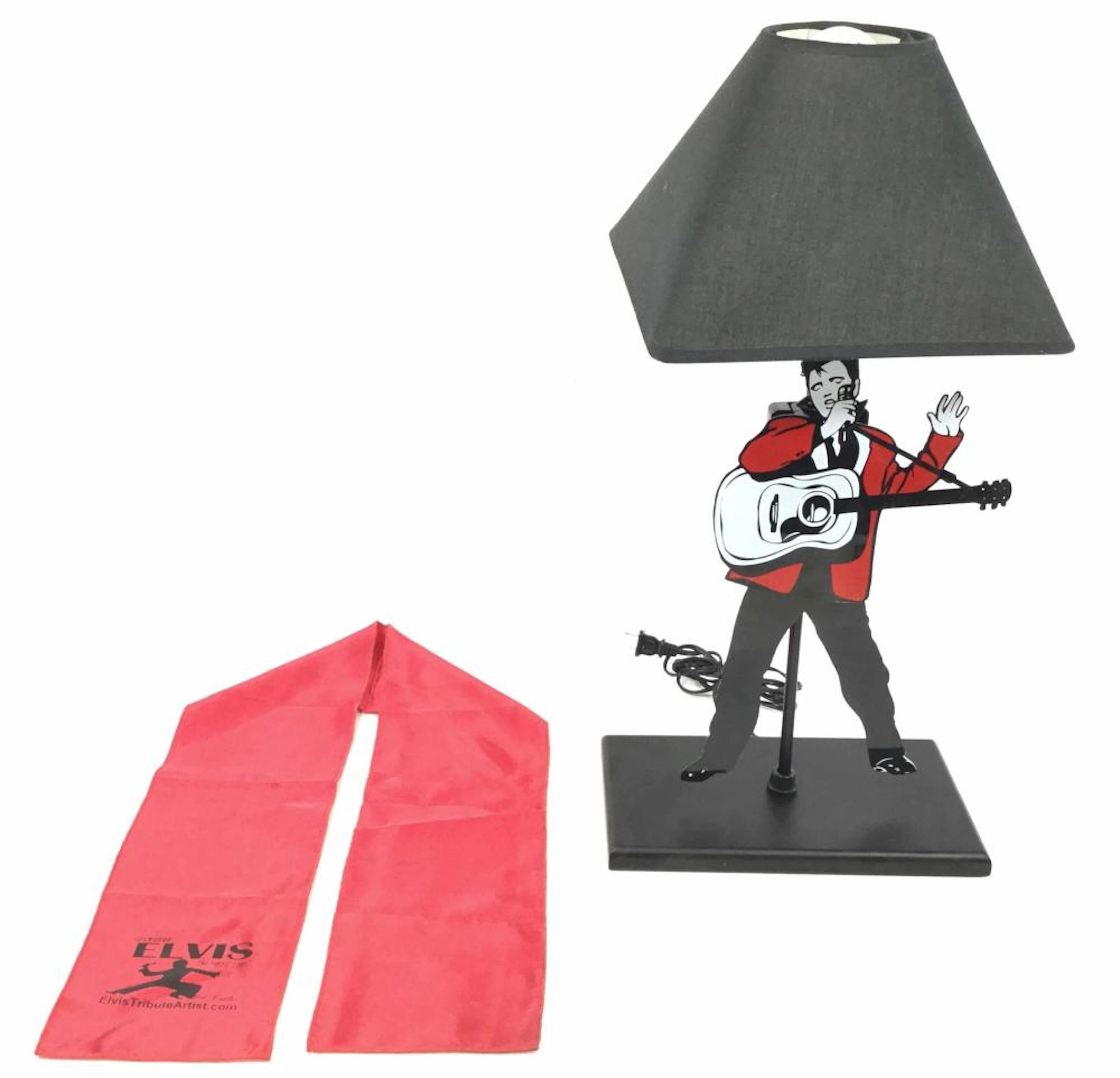 Elvis Presley Lamp Clock & Scarf / Table Runner