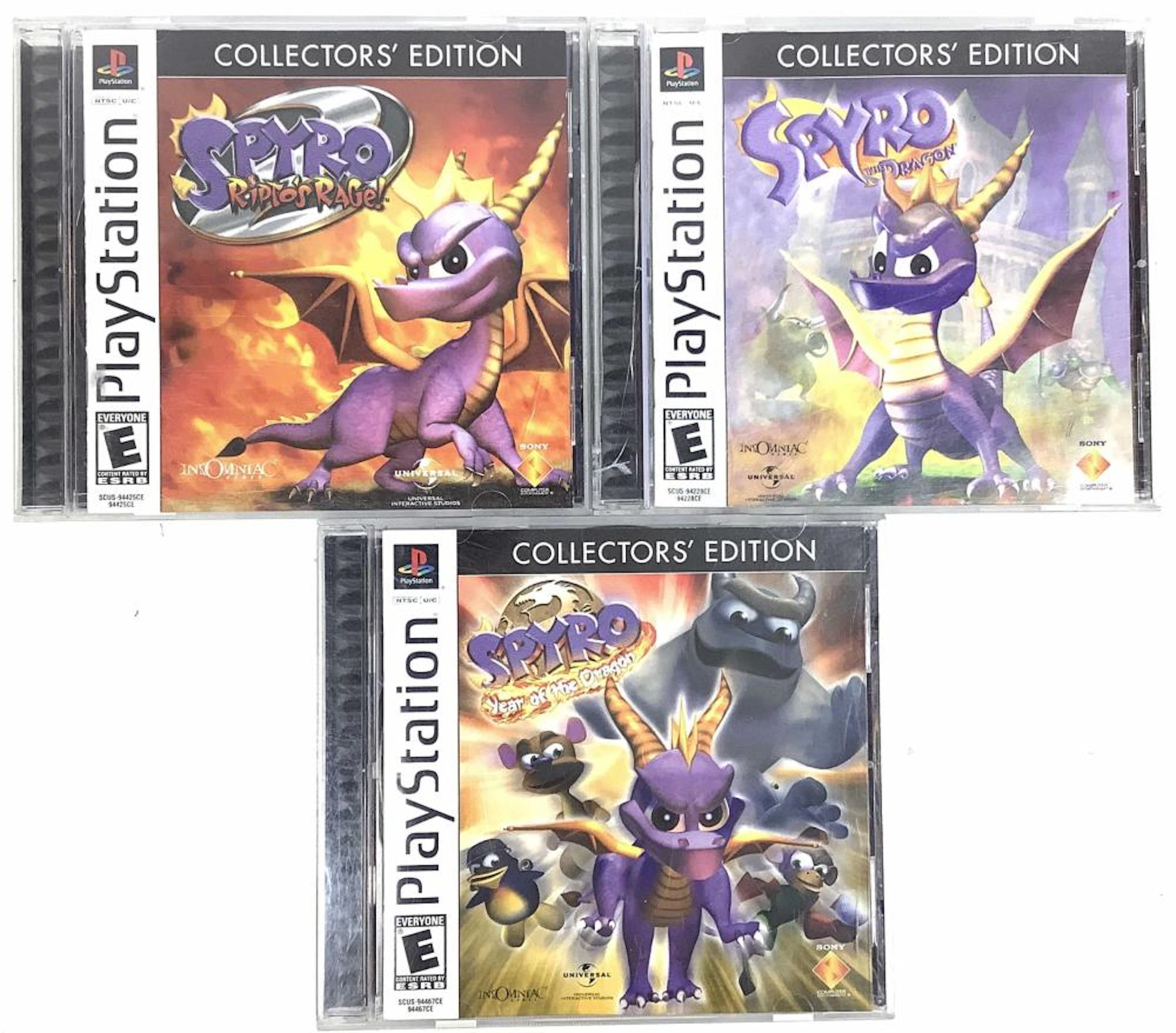 (3) Sony PlayStation PS1 Games, Spyro The Drago