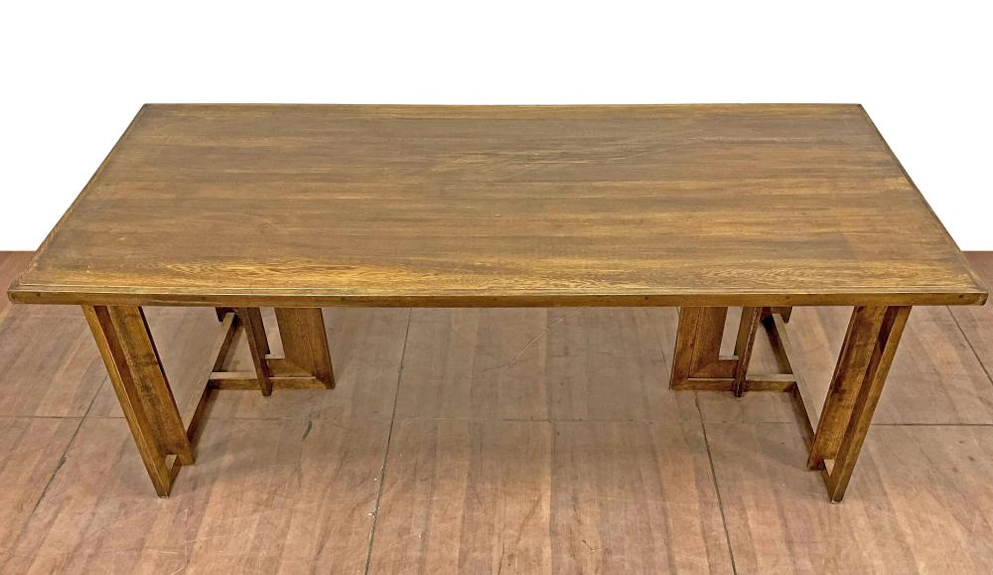 Prairie School Arts & Crafts Oak Dining Table