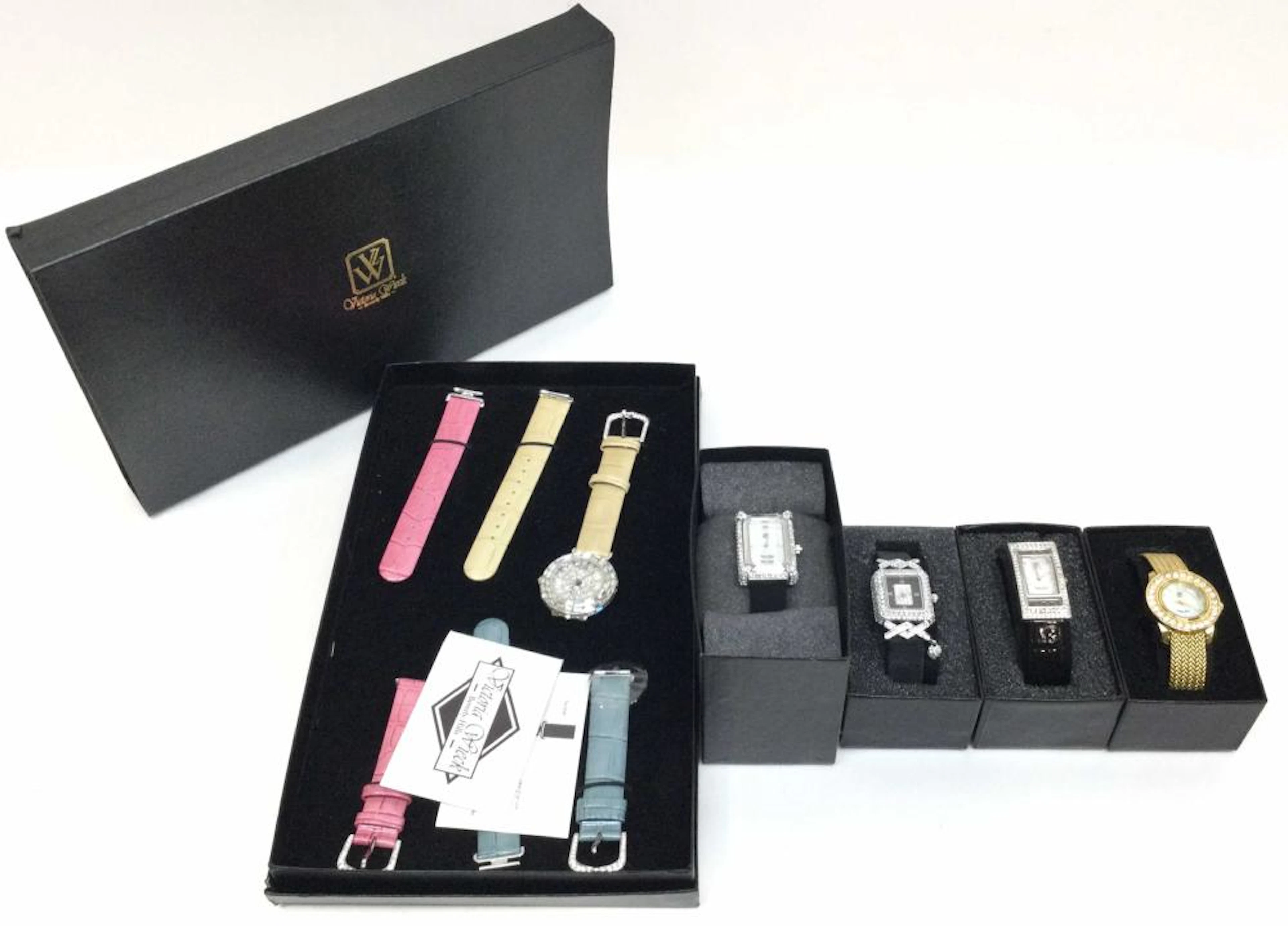 (7pc) Victoria Wieck Crystal Watches & Bands