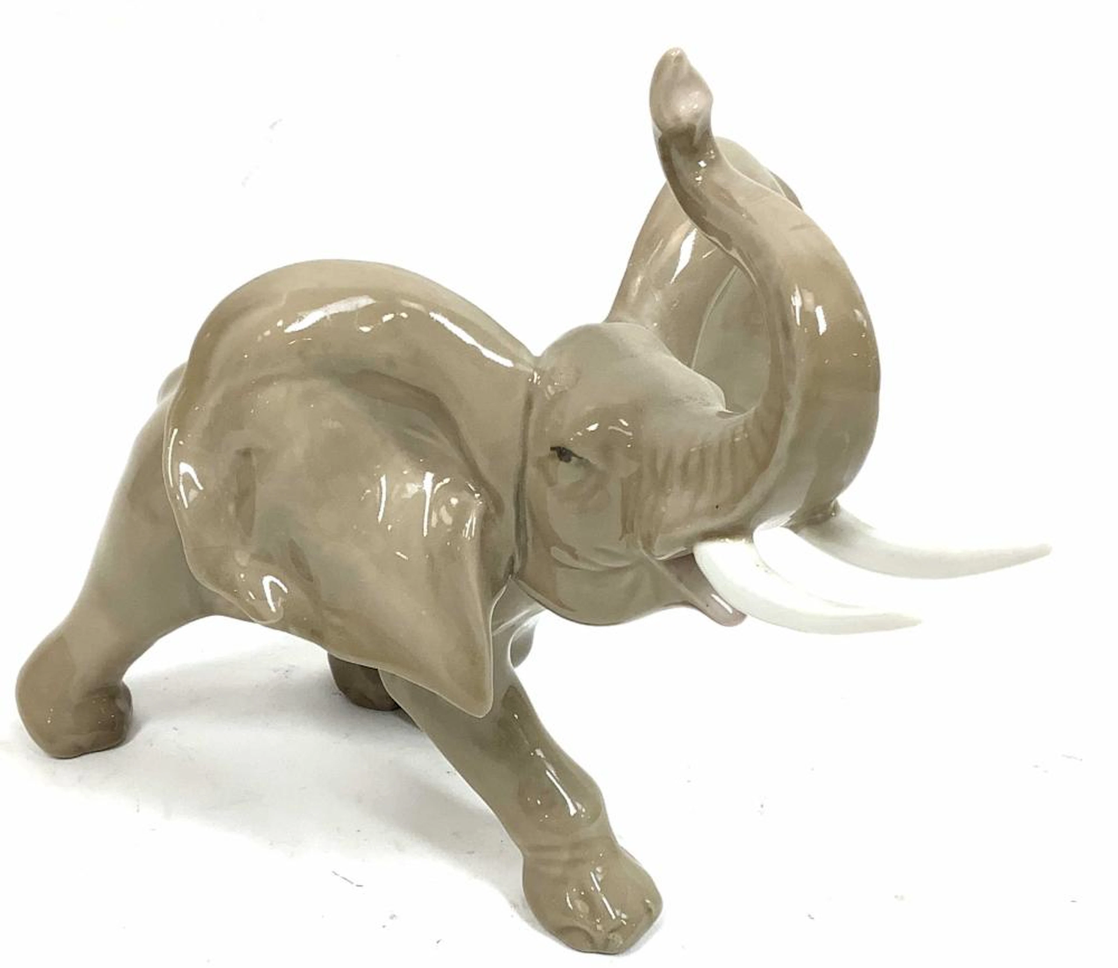 (3pc) (1) Nymphenburg Ceramic Elephant Figurines