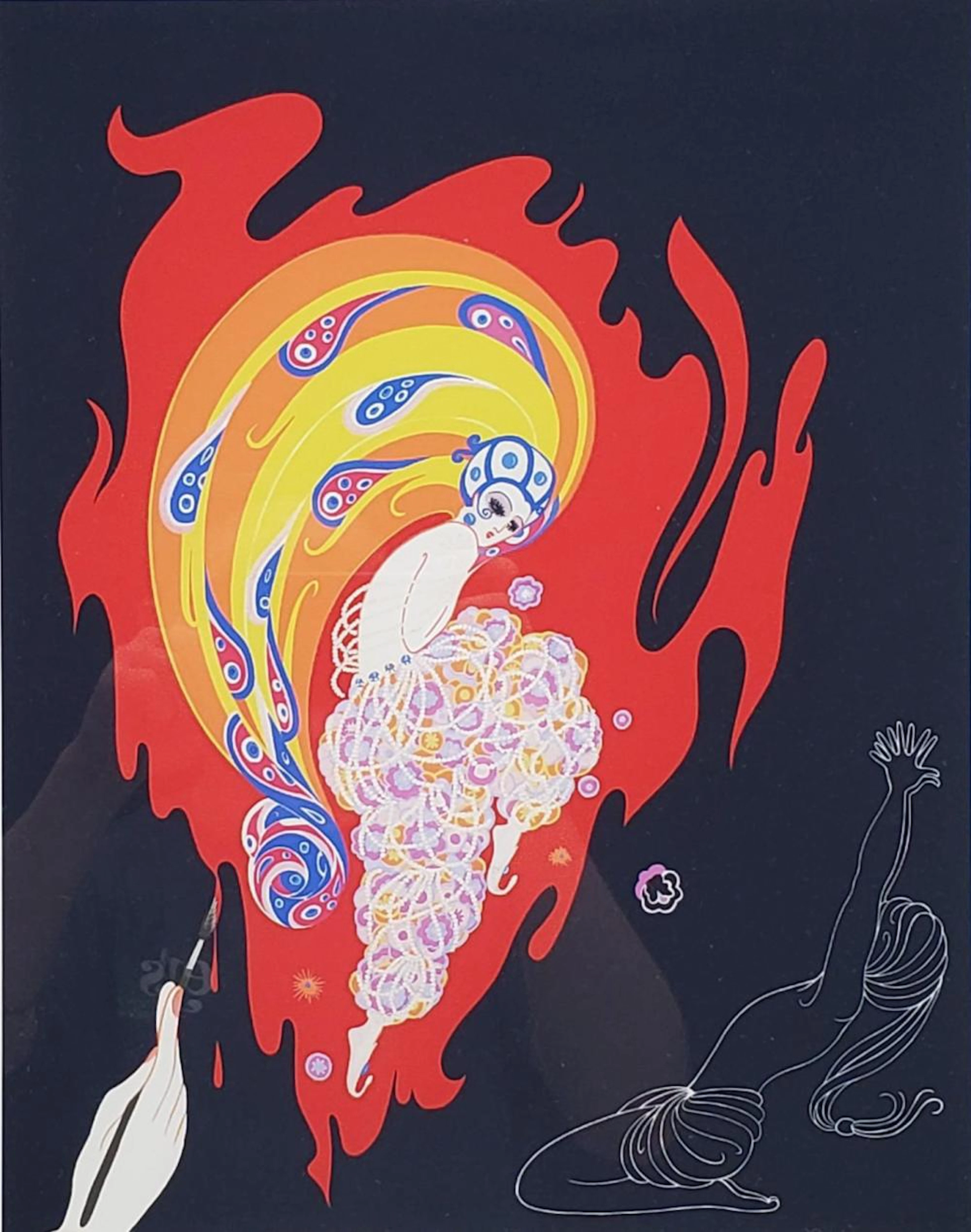 Erte 'Oriental Tail' Serigraph Signed In Plate