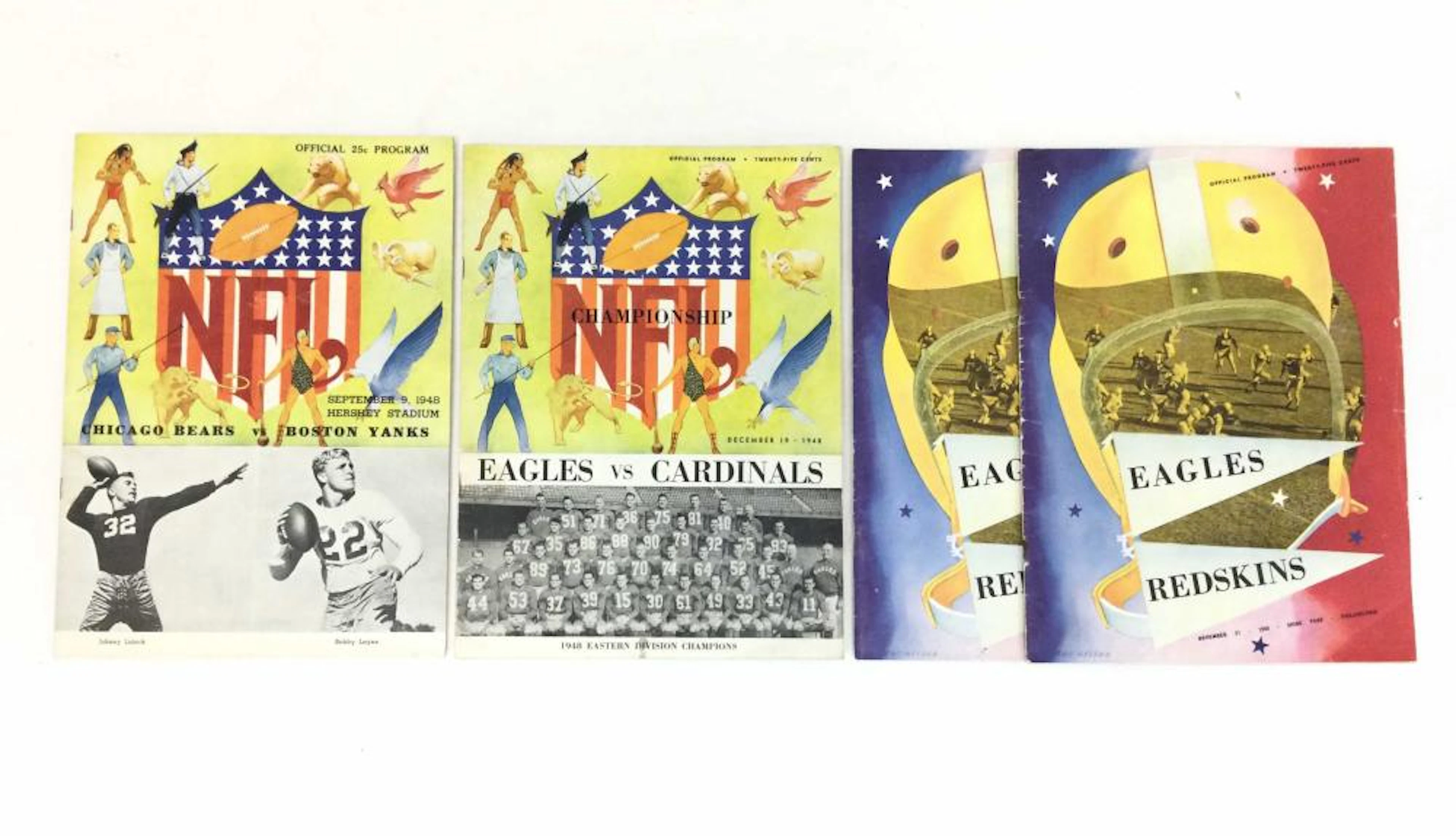 (4) Vintage NFL Programs