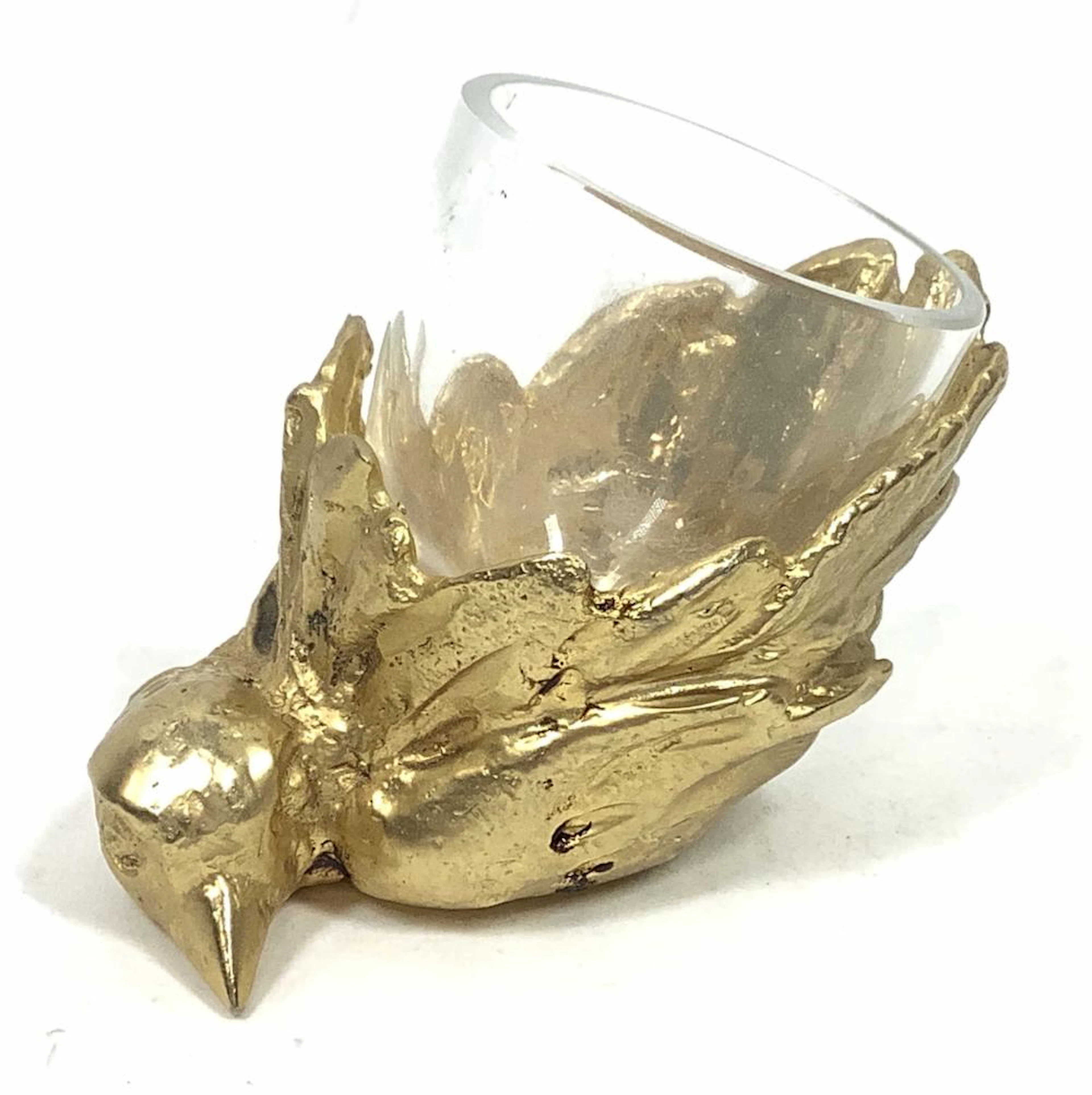 Gabriella Crespi Gold Plated Brass Candleholder