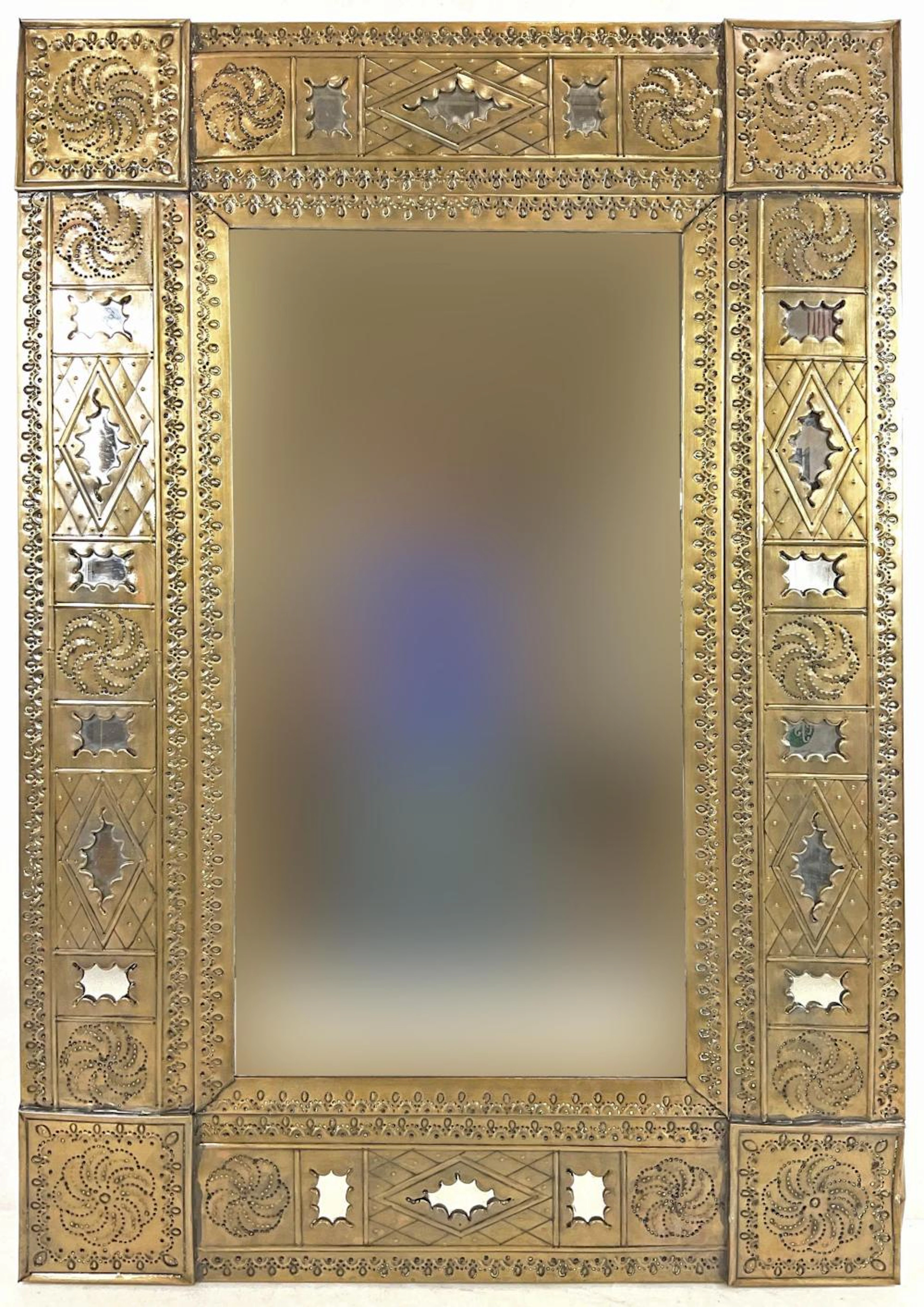 Mediterranean Style Pierced Metal Wall Mirror